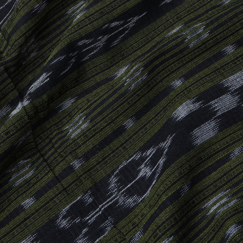 Mehendi Green Cotton Fabric With Ikat Pattern