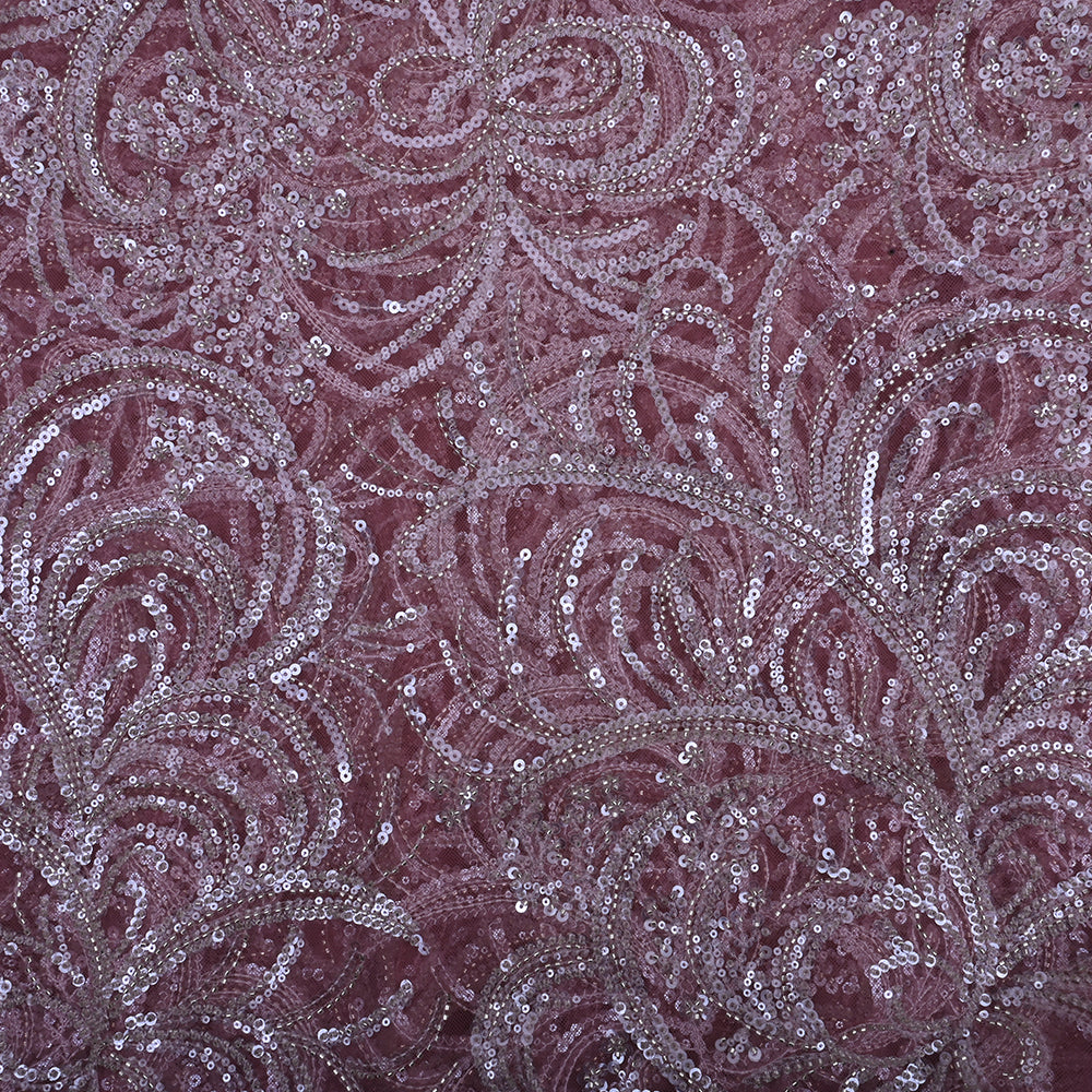 Pastel Rose Gold Pink Net Fabric