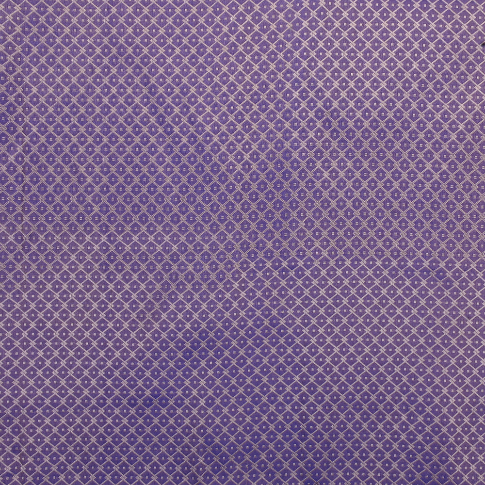 Amethyst Purple Banarasi Fabric With Geometric Weaving
