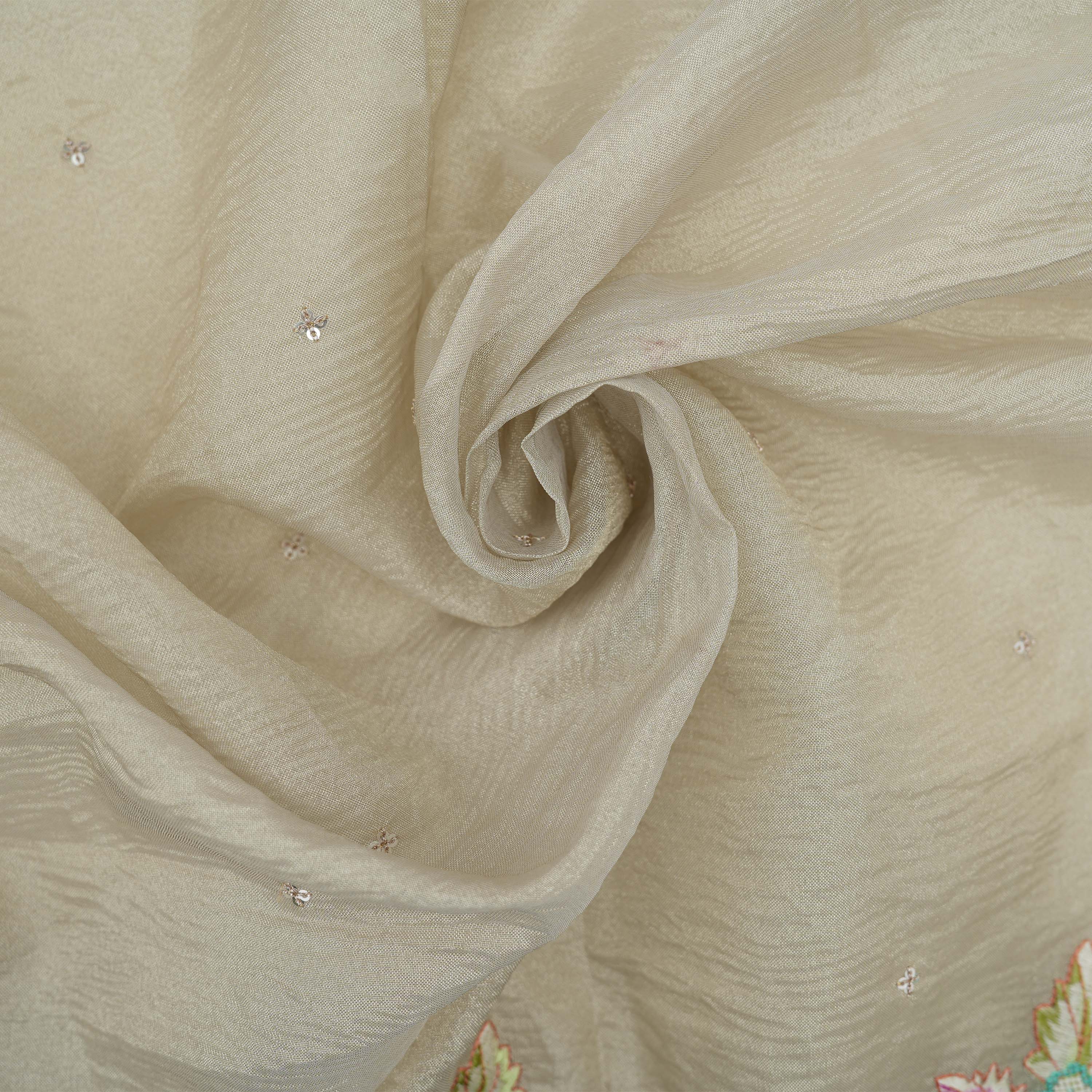 Heather Gray Embroidered Tissue Fabric