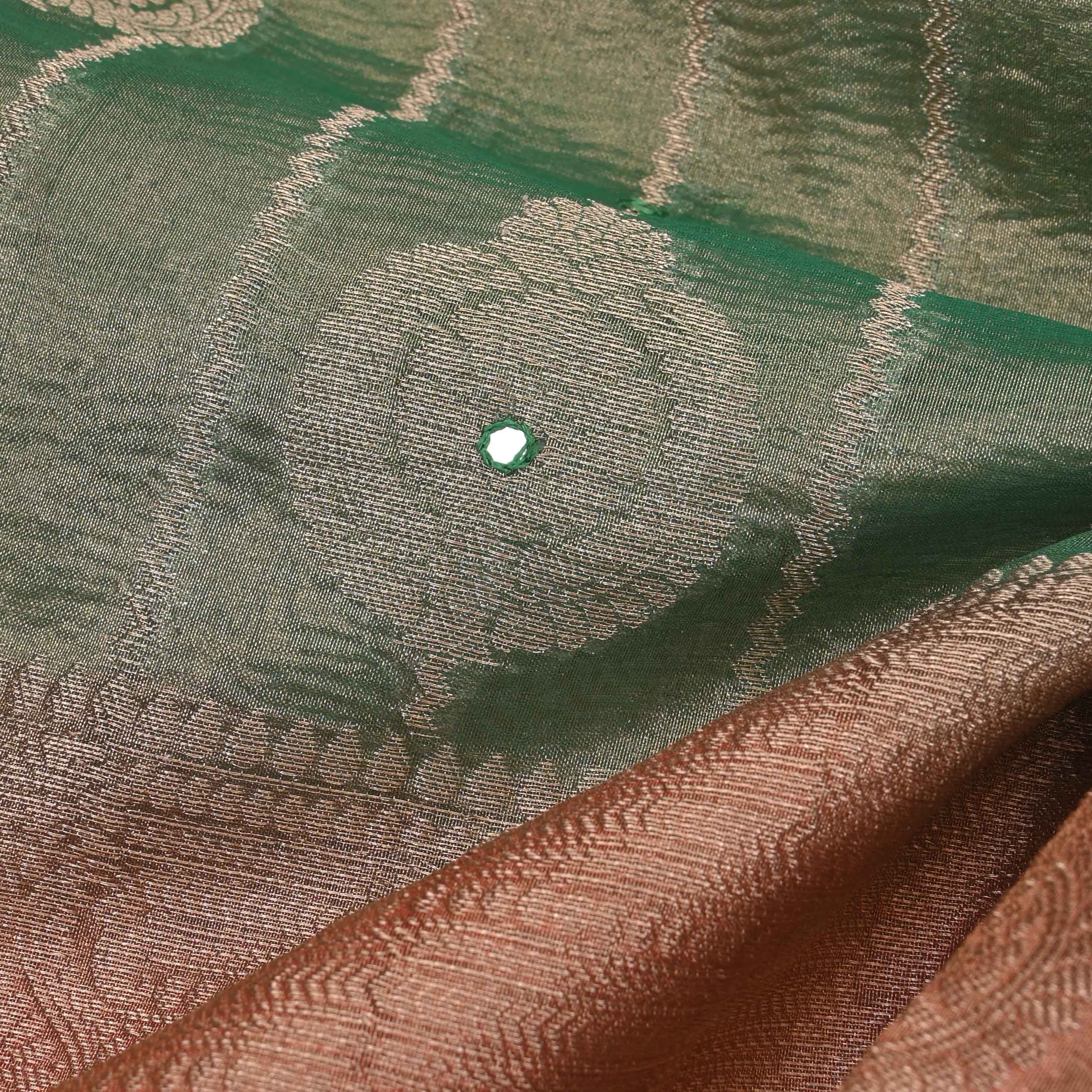 Jade Green Kanjivaram Tissue Butta Fabric
