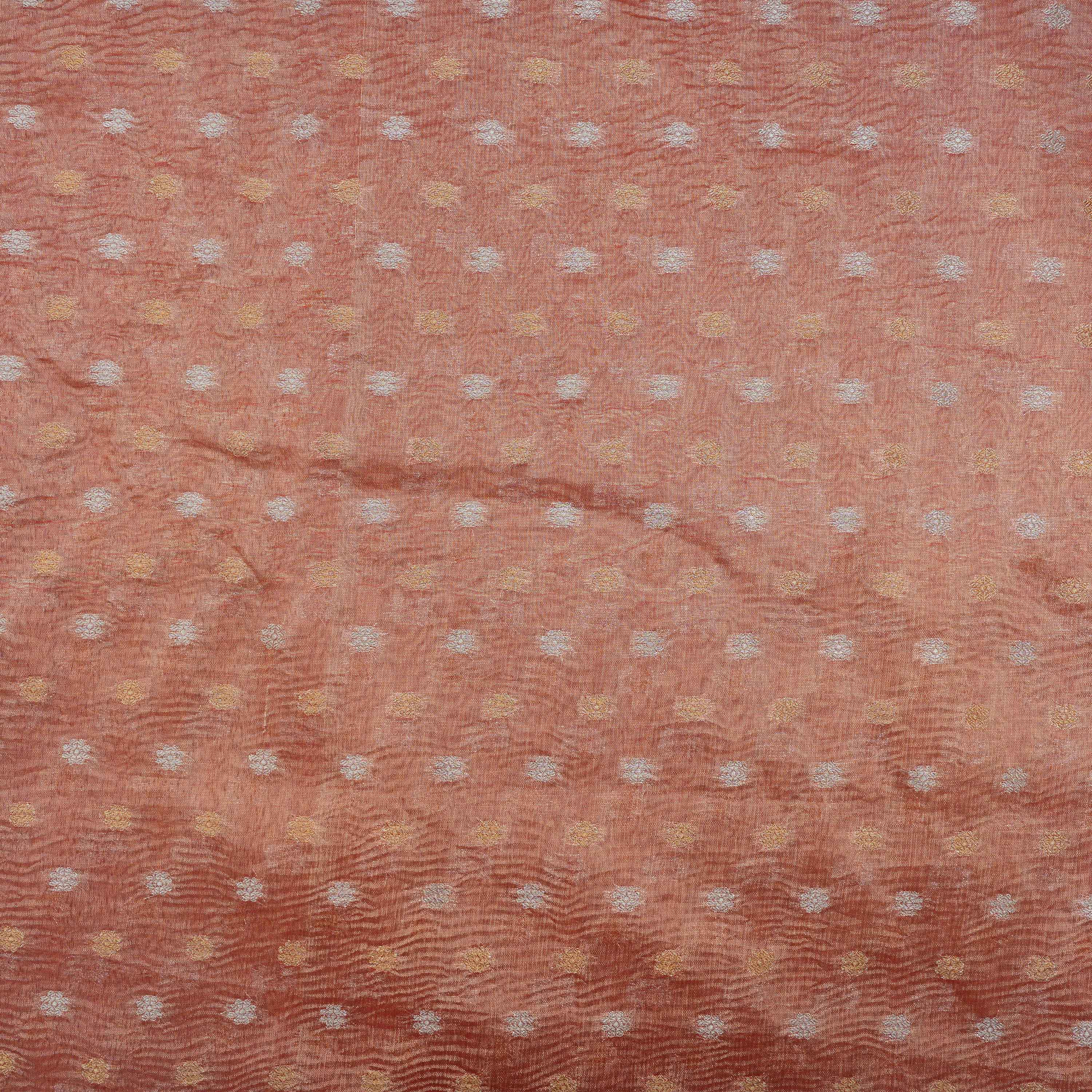 Sepia Brown Floral Buttis All-Over Crushed Tissue Fabric