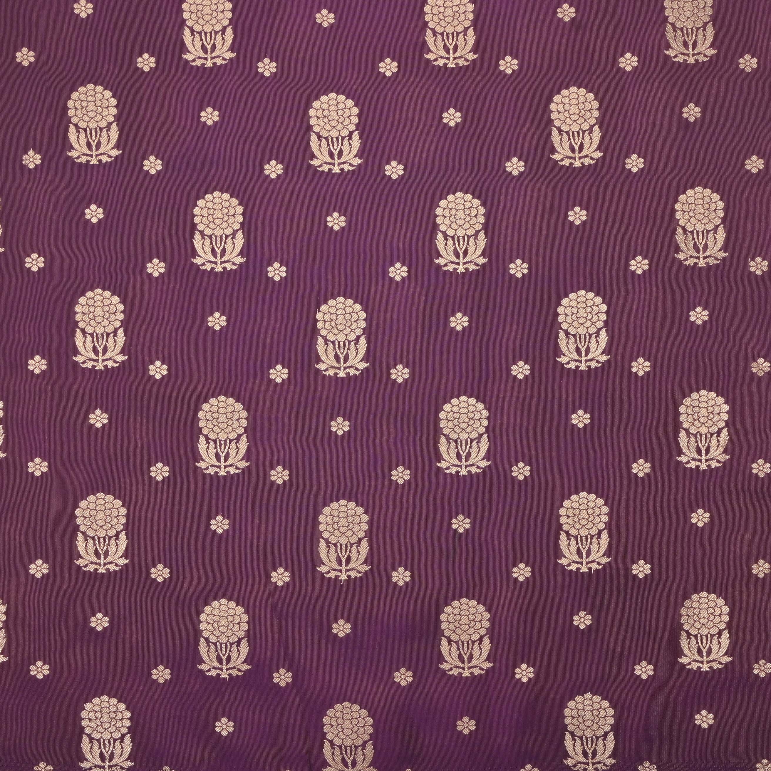 Byzantine Purple Tissue Fabric With Zari Weaving