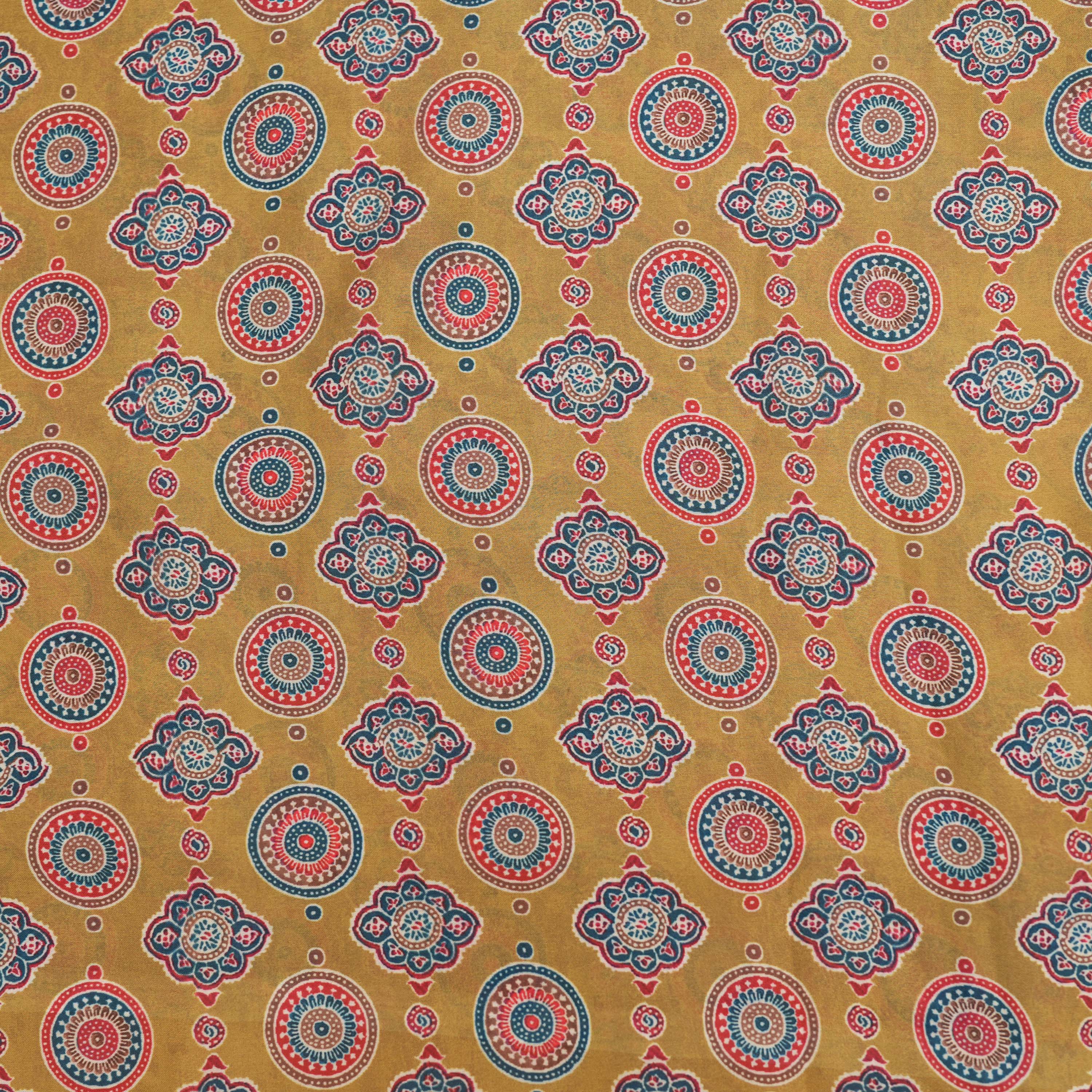 Driftwood Brown Floral Printed Silk Fabric