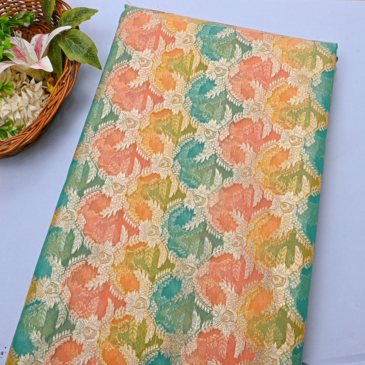 Multicolour Gota Patti Embroidered Organza