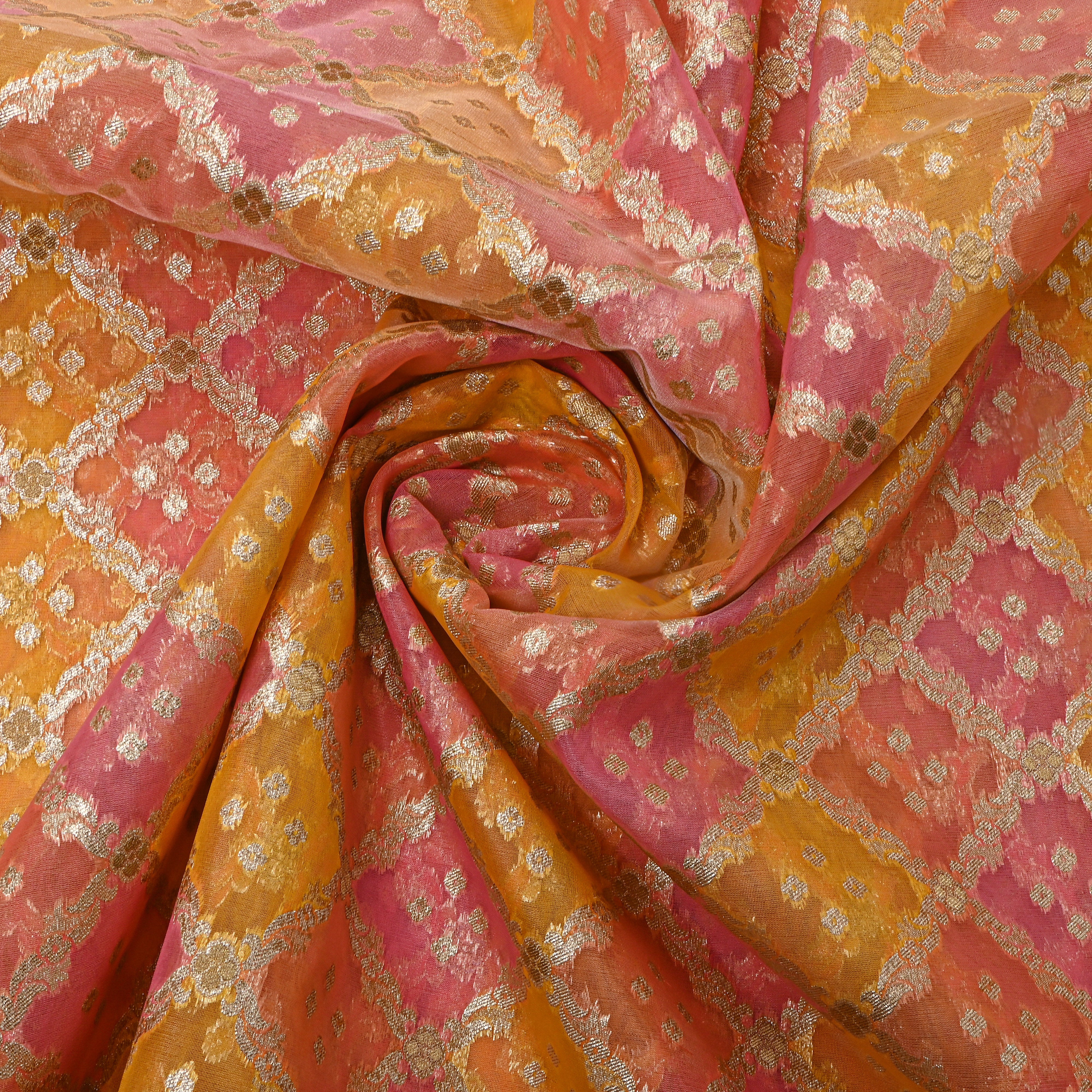 Pink Gota Patti Embroidered Organza