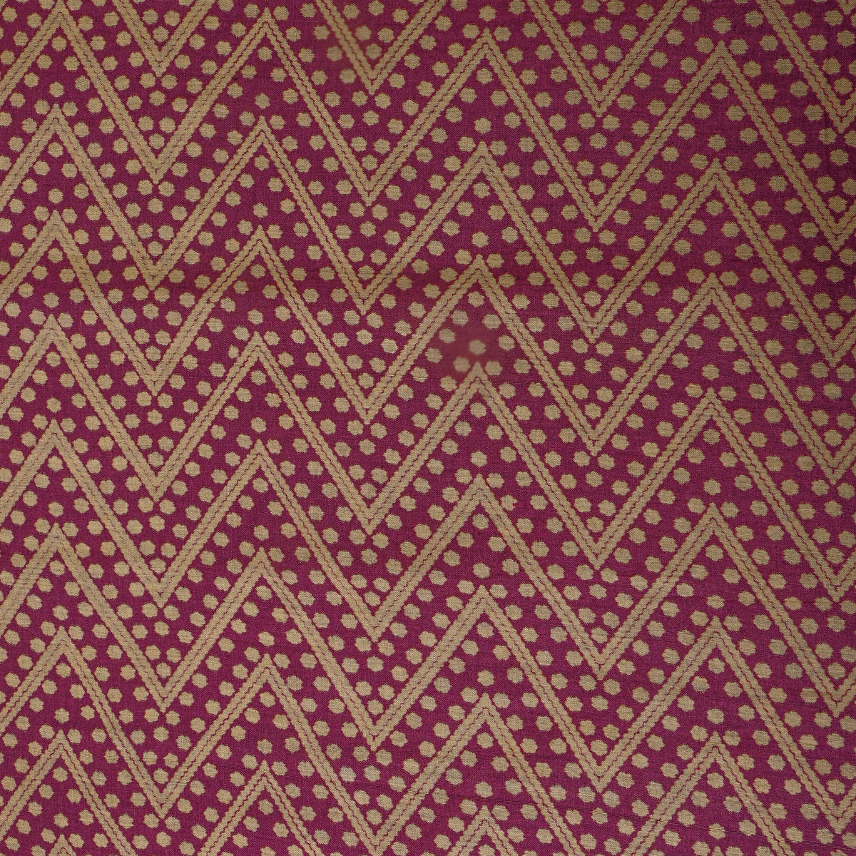 Slate Grey Cream Zig-Zag Dot Digital Print TussarFabric