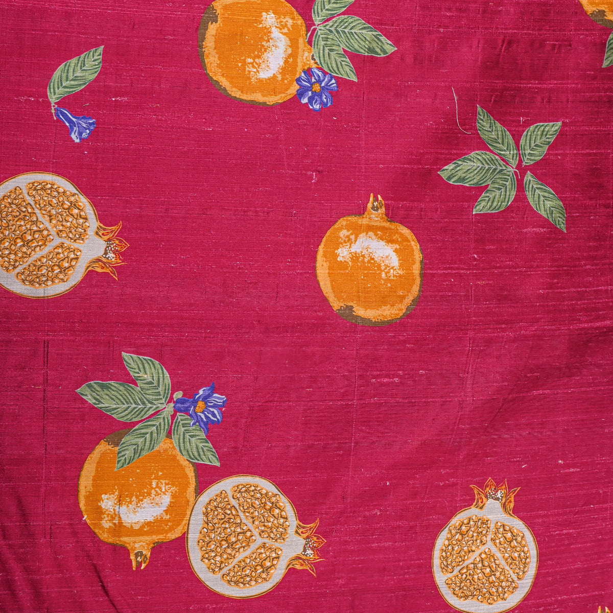 Mulberry Pomegranate Print Silk Fabric
