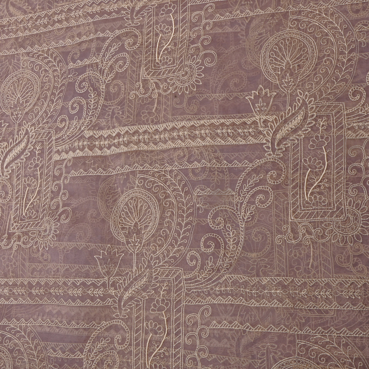 White Embroidery Organza Fabric