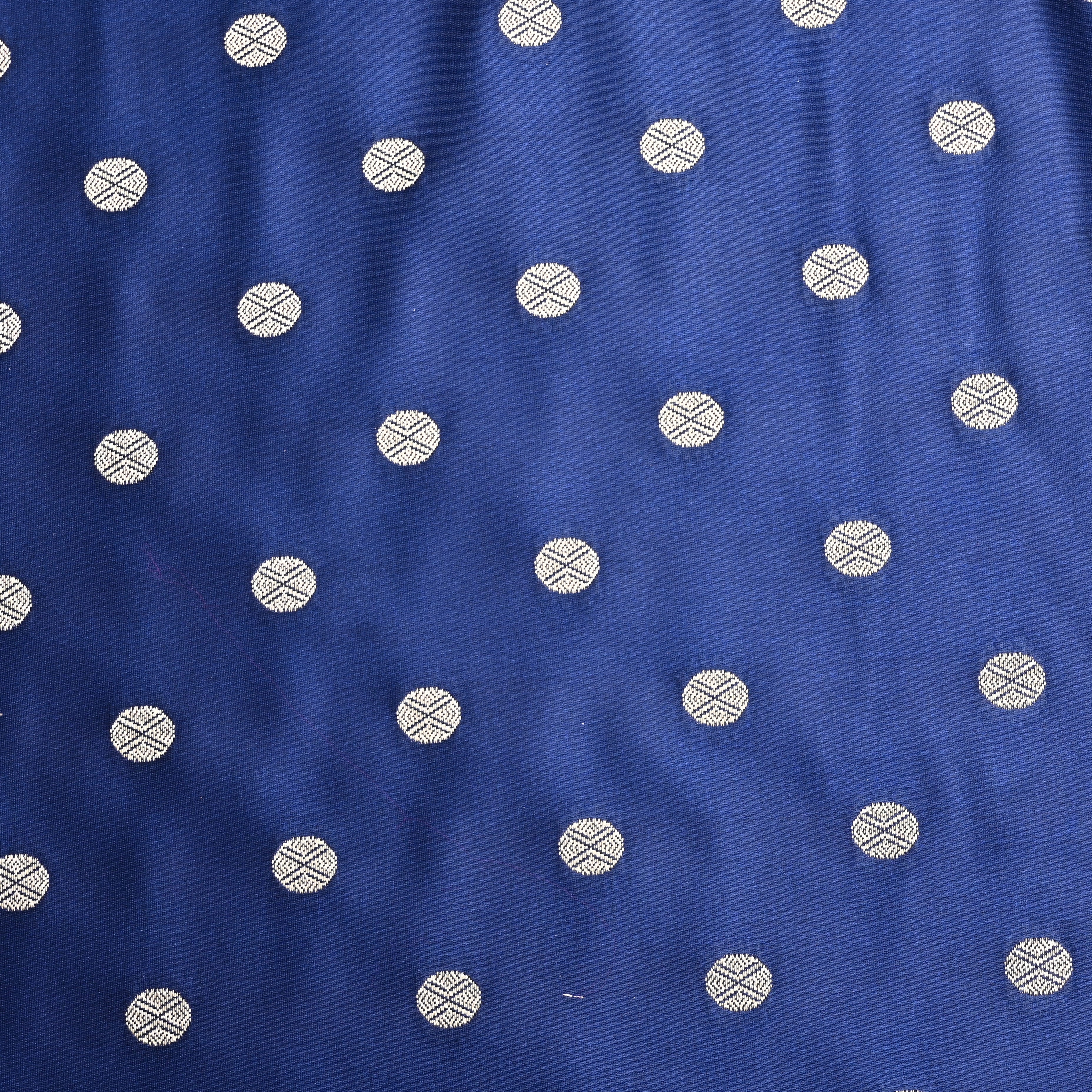 Navy Blue Banaras Soft Silk Fabric