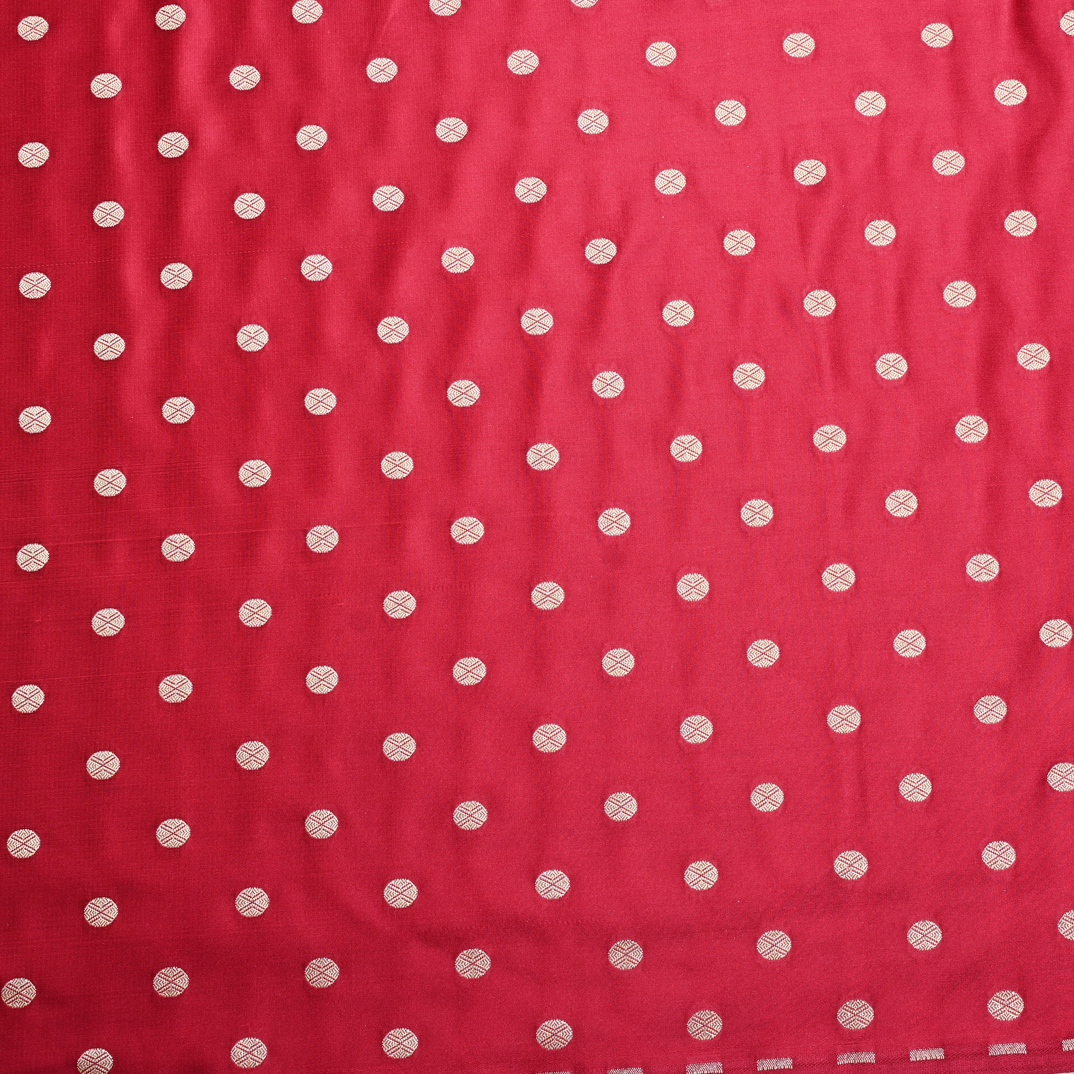 Blood Red Banarasi Soft Silk Fabric