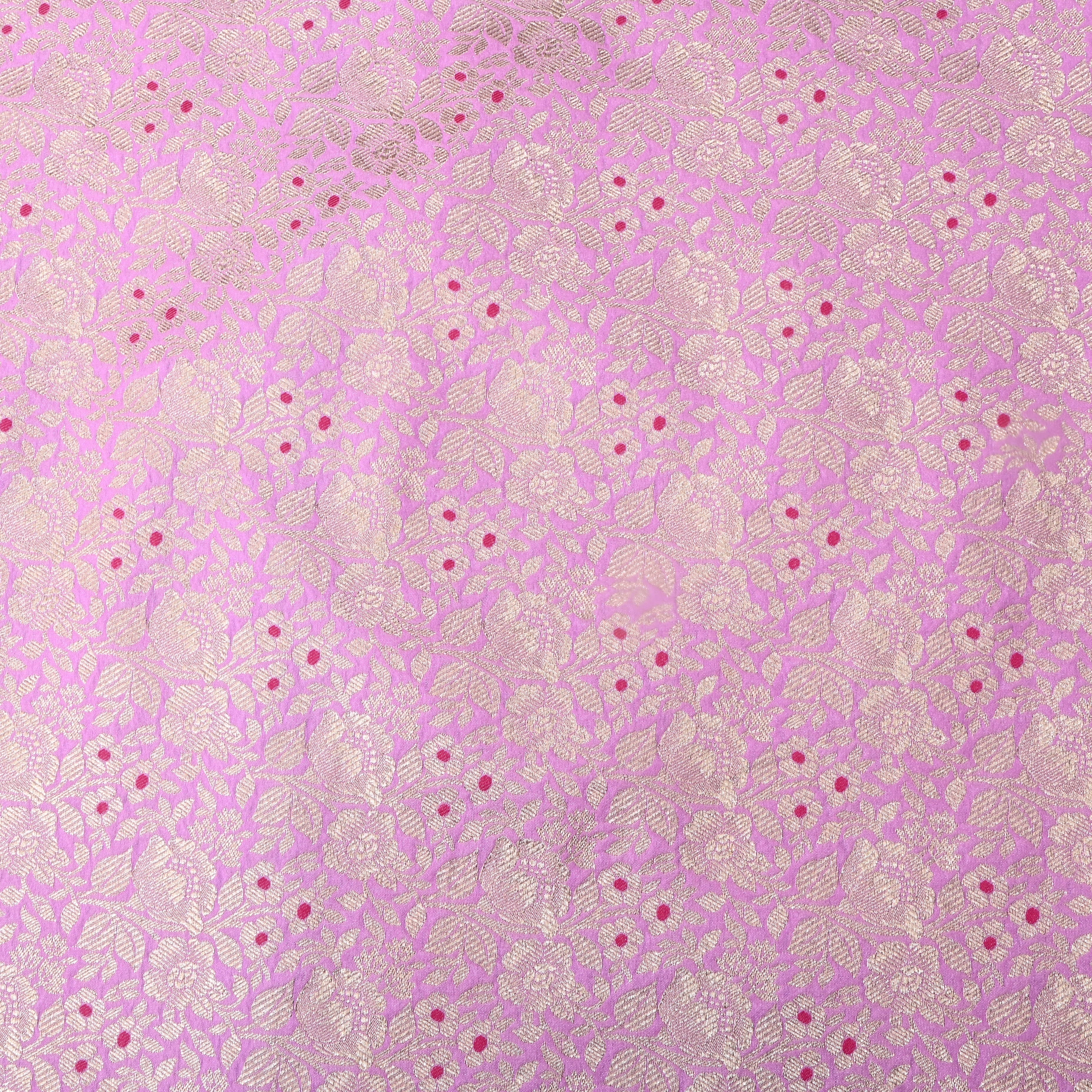 Soft Ultra Pink Jamawar Silk Fabric