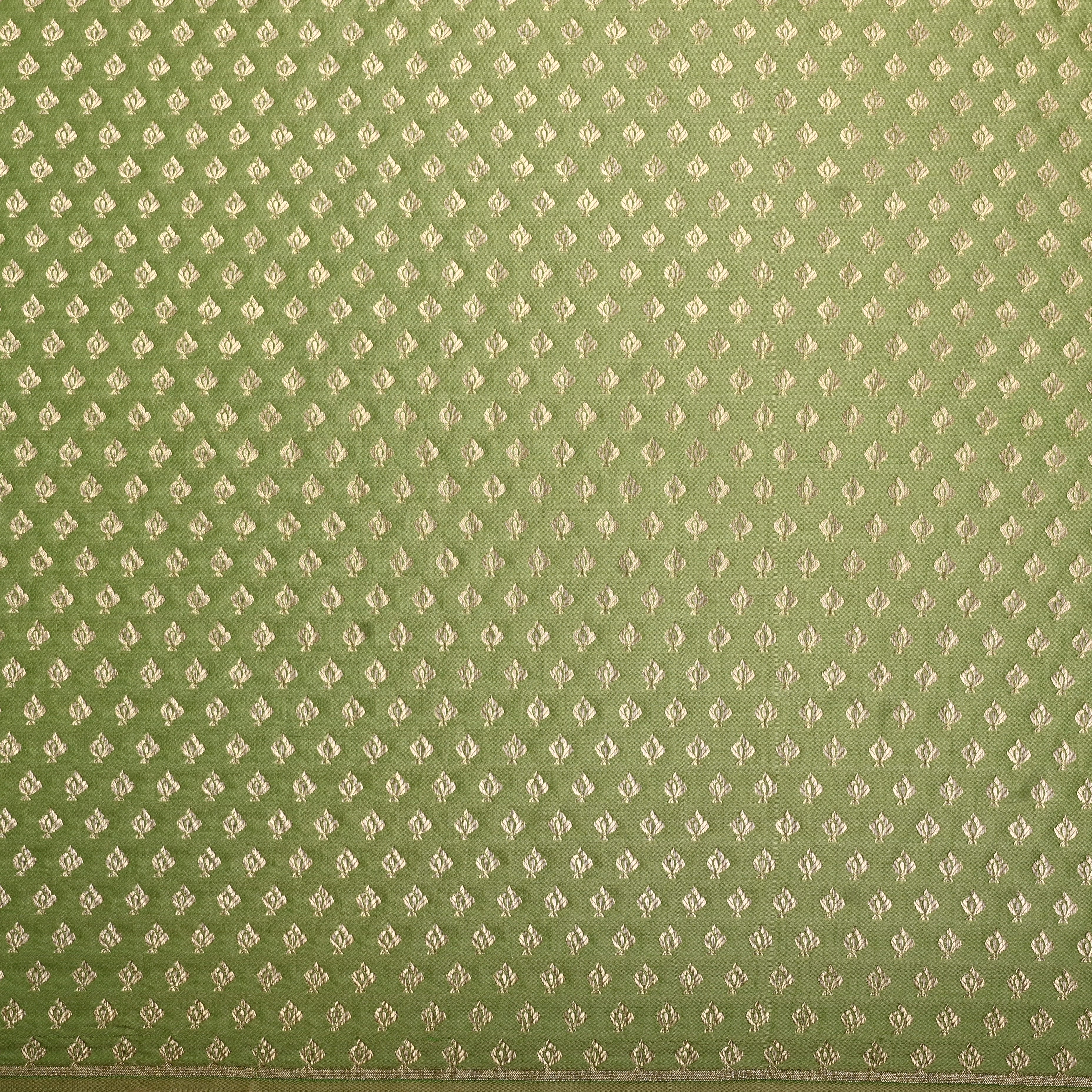 Pista Green Banaras Fabric With Butti'S