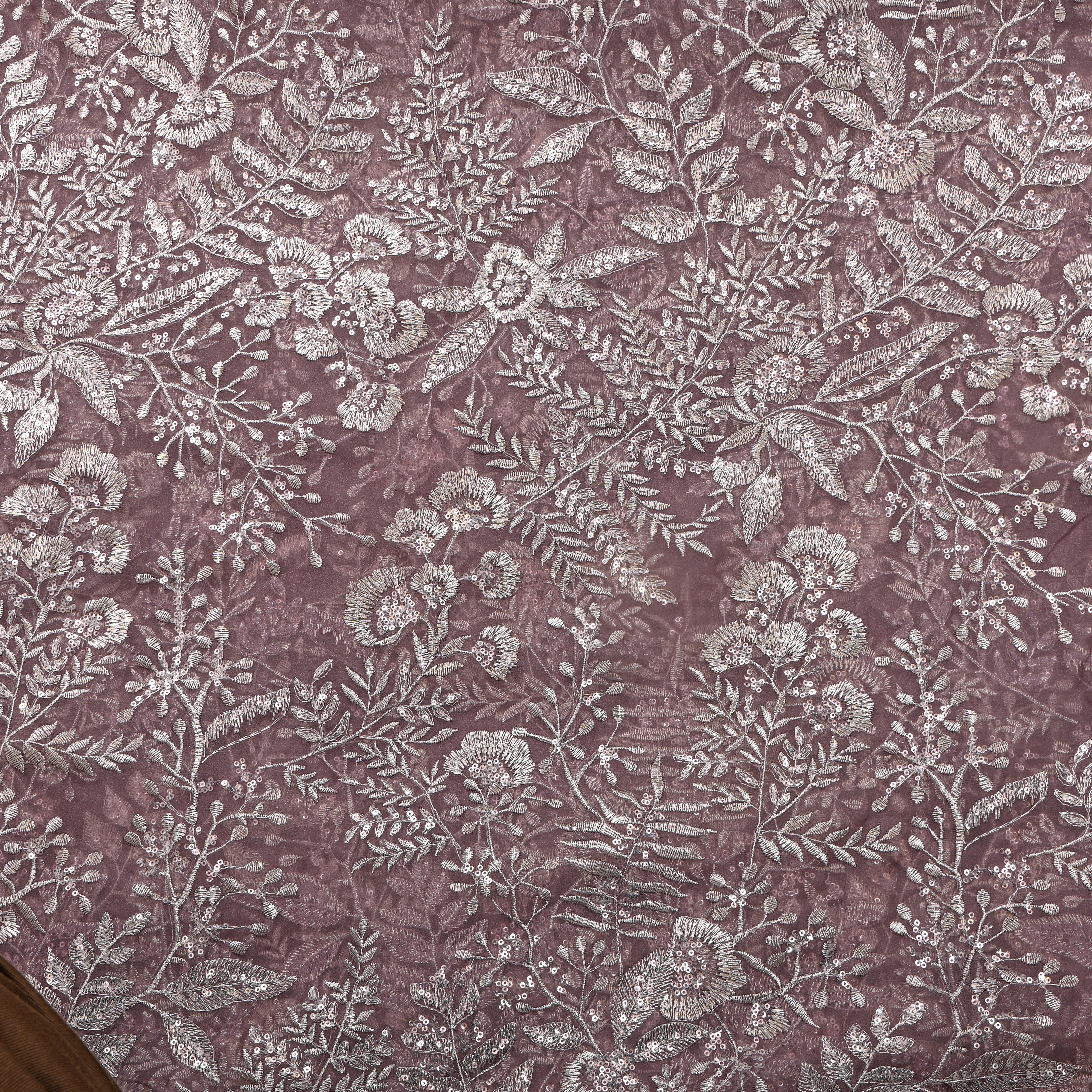 Purple Sequin Embroidered Net