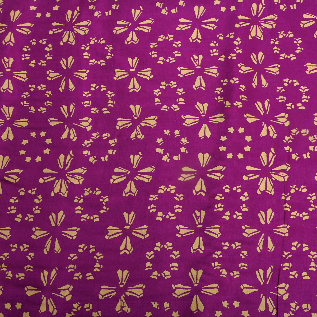 Jamun Purple Flower Digital Print Satin Fabric