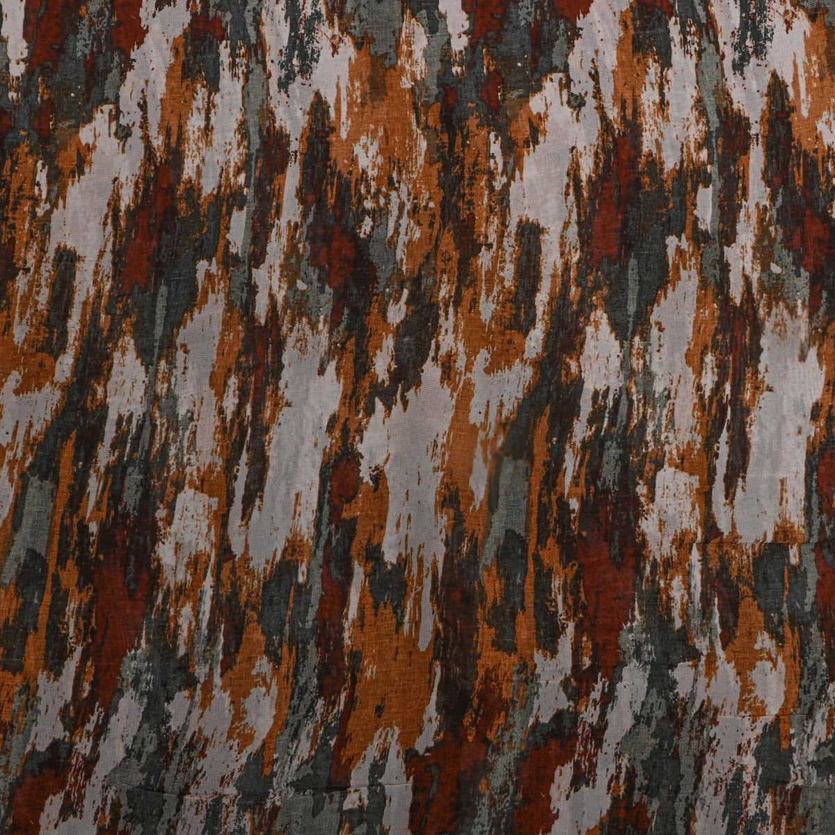 Clay Brown Multi Abstract Digital Print Georgette Fabric