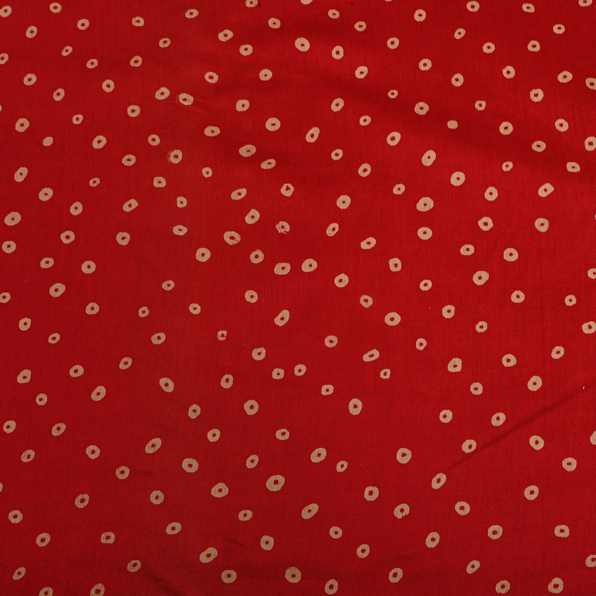 Chilli Bandhani Dot Print Silk Fabric