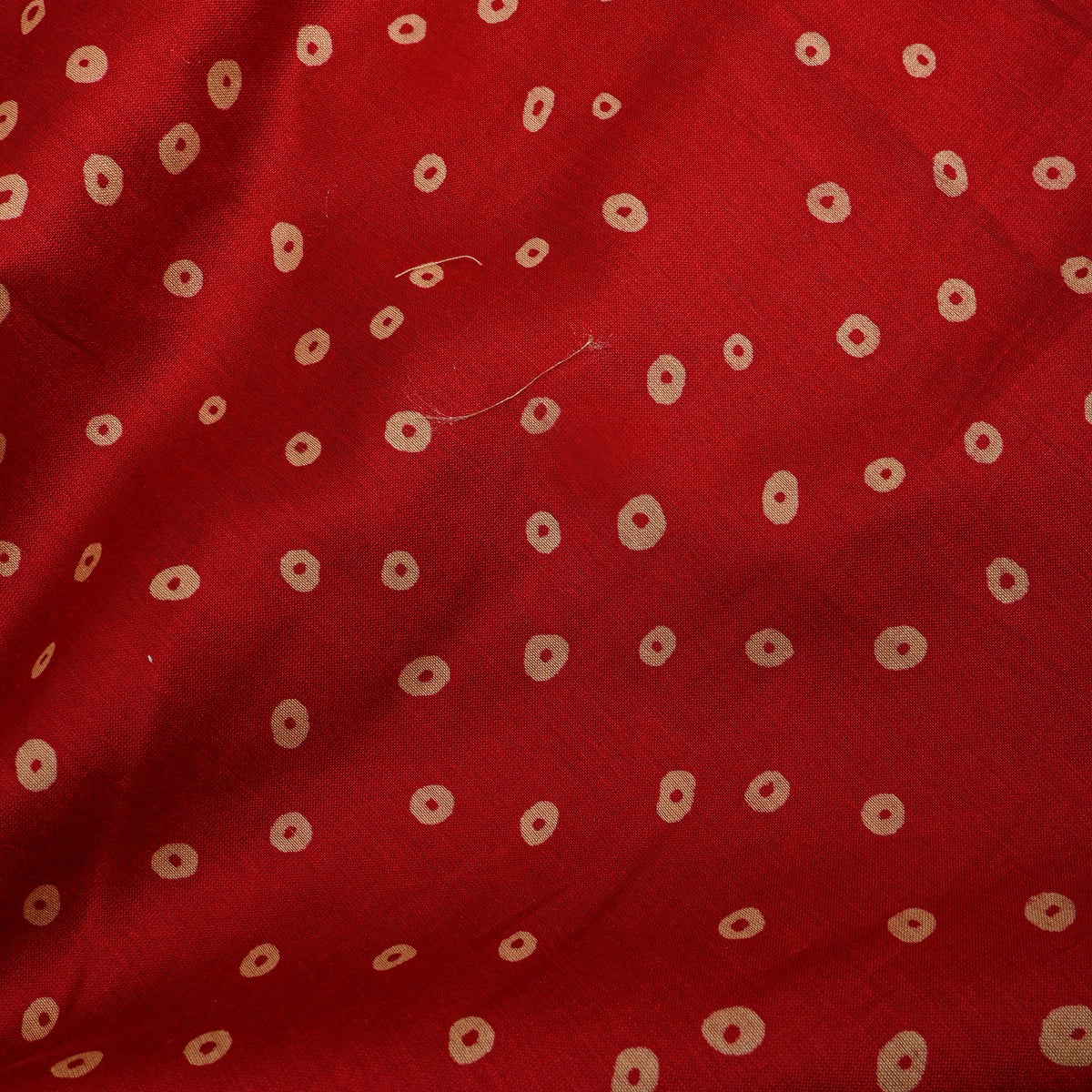 Chilli Bandhani Dot Print Silk Fabric