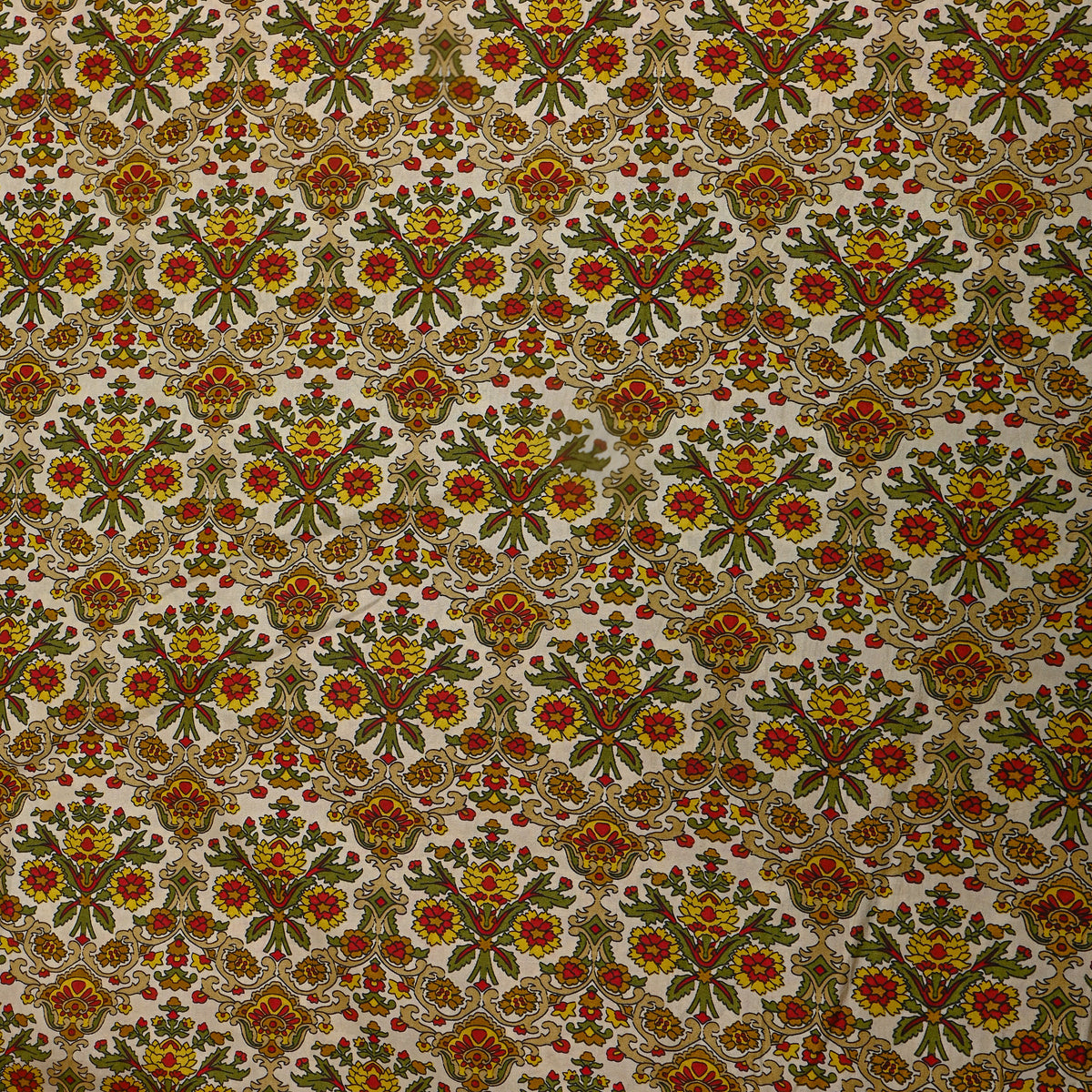 Marigold Garden Multi Print Silk Fabric