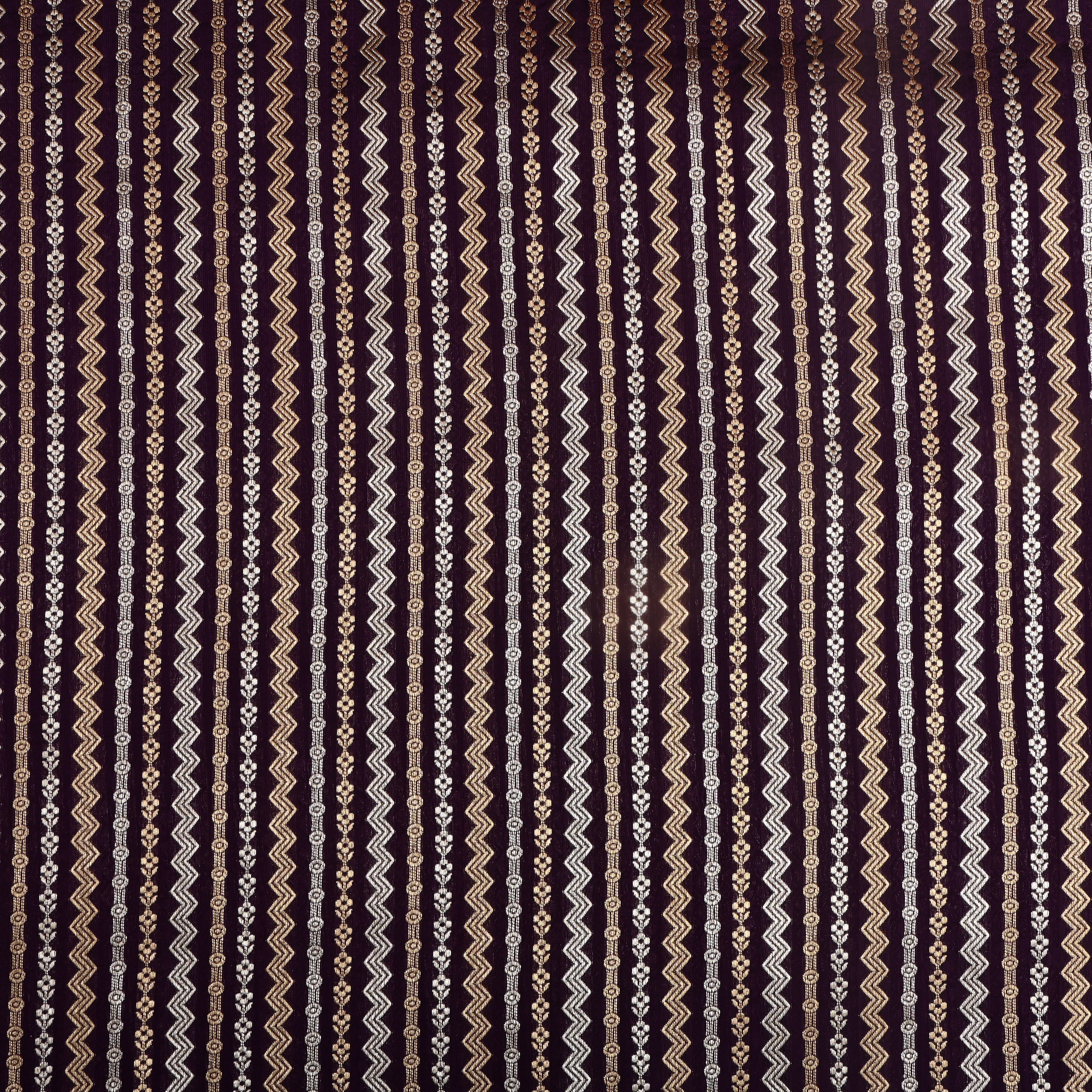 Dark Violet Dual Tone Zari Silk Fabric