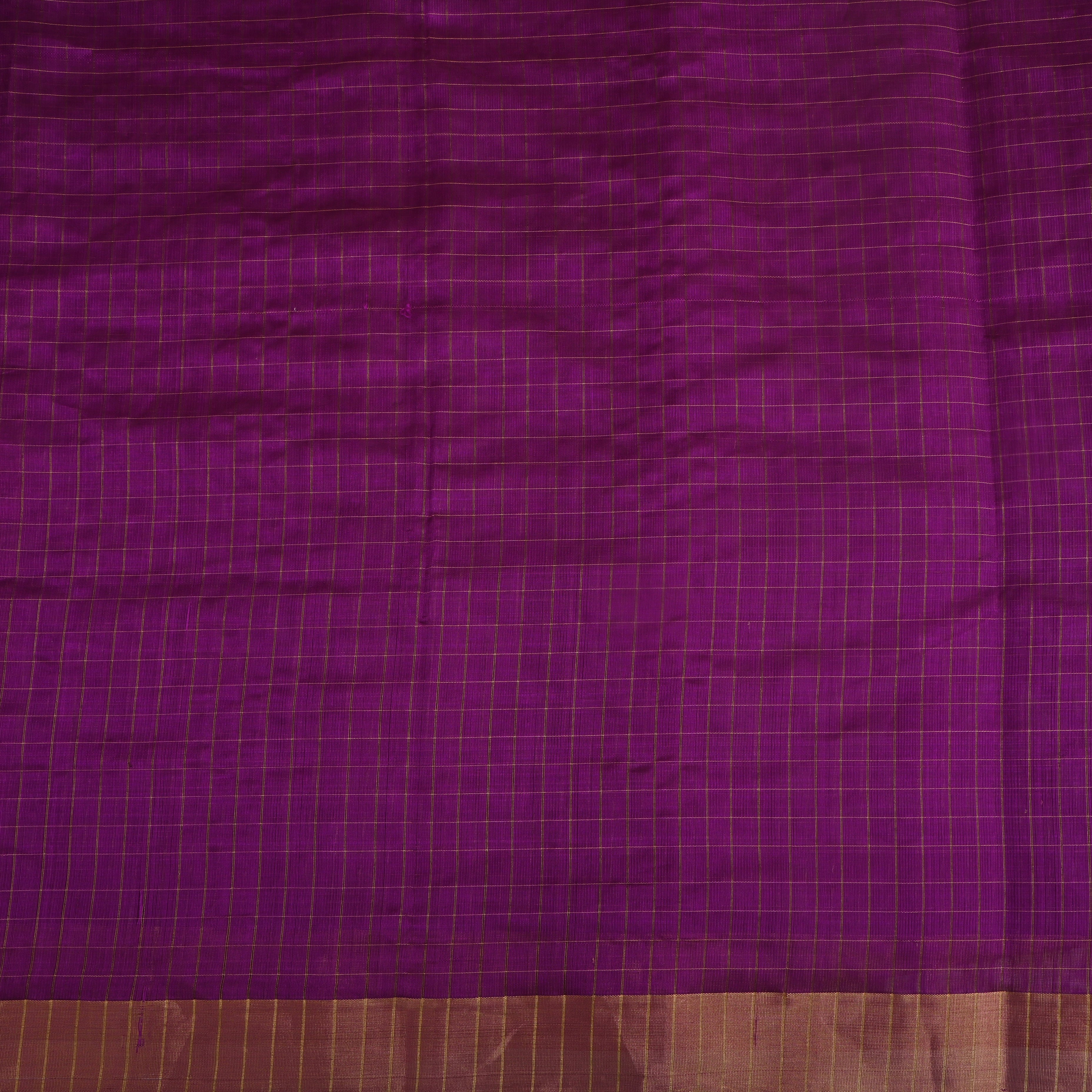Magenta Purple Silk Fabric With Zari Border