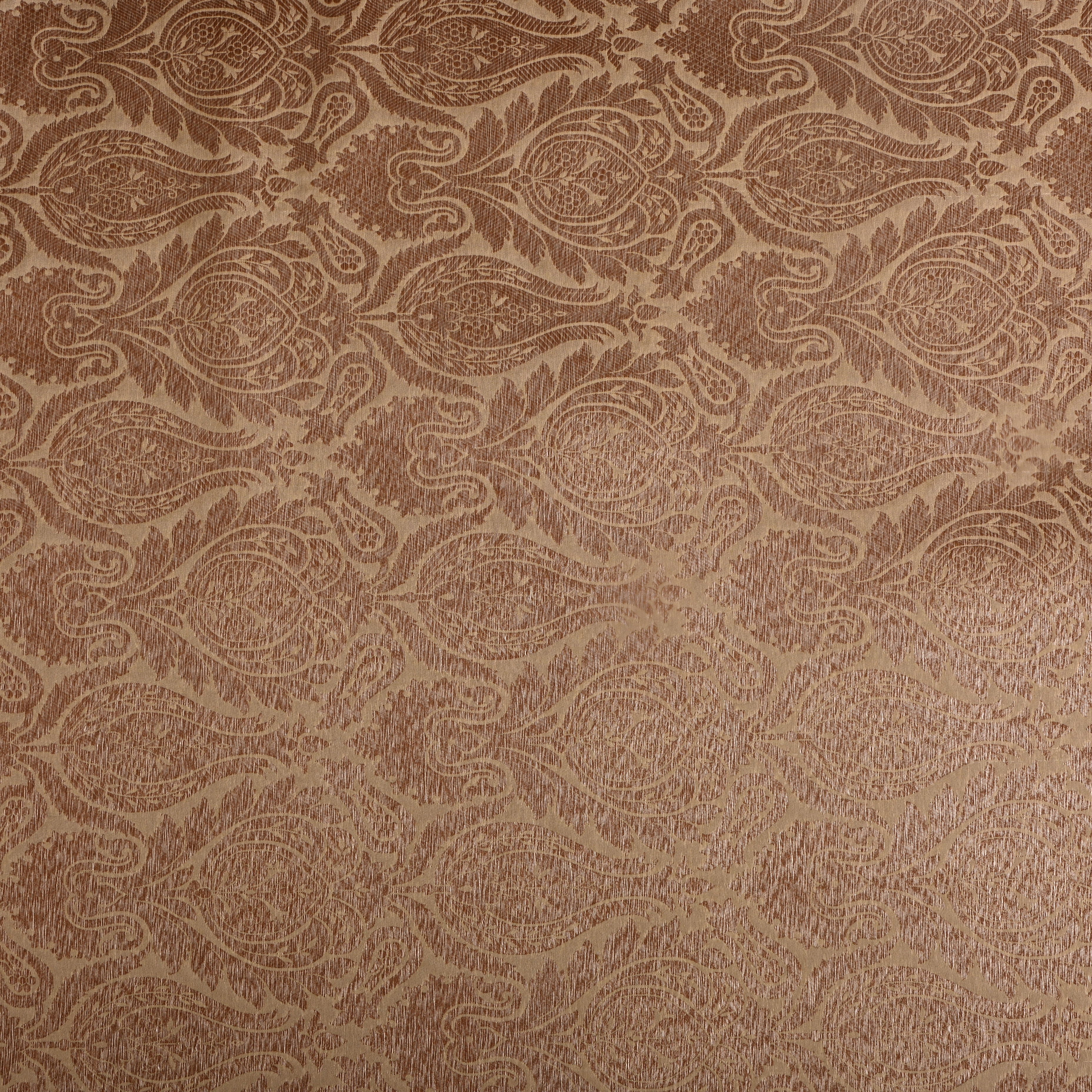 Dusty Cream Floral Zari Silk Fabric