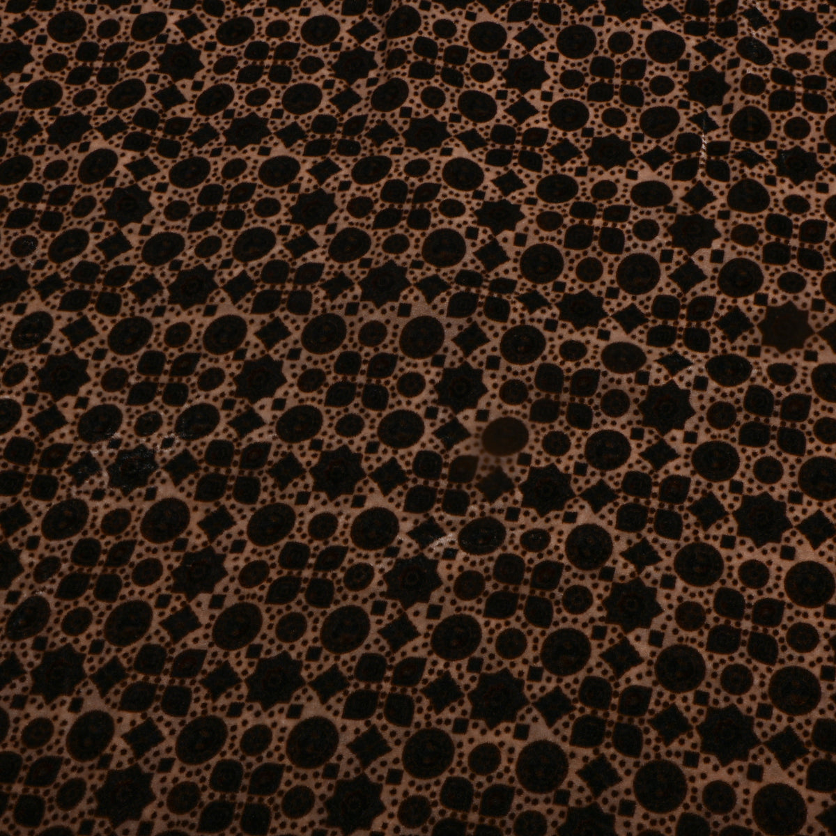 Brown Geometric Printed Velvet