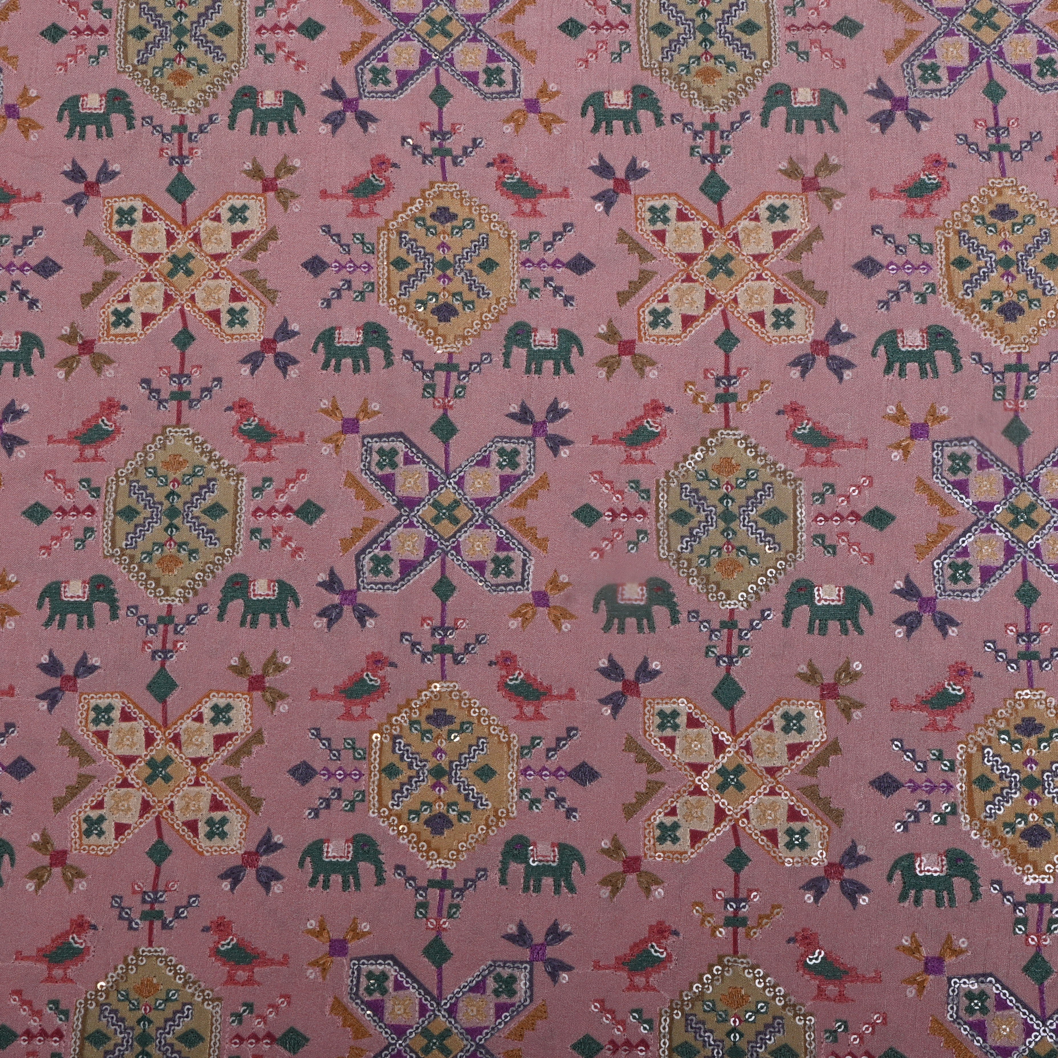 Soft Pink Patola Silk Fabric