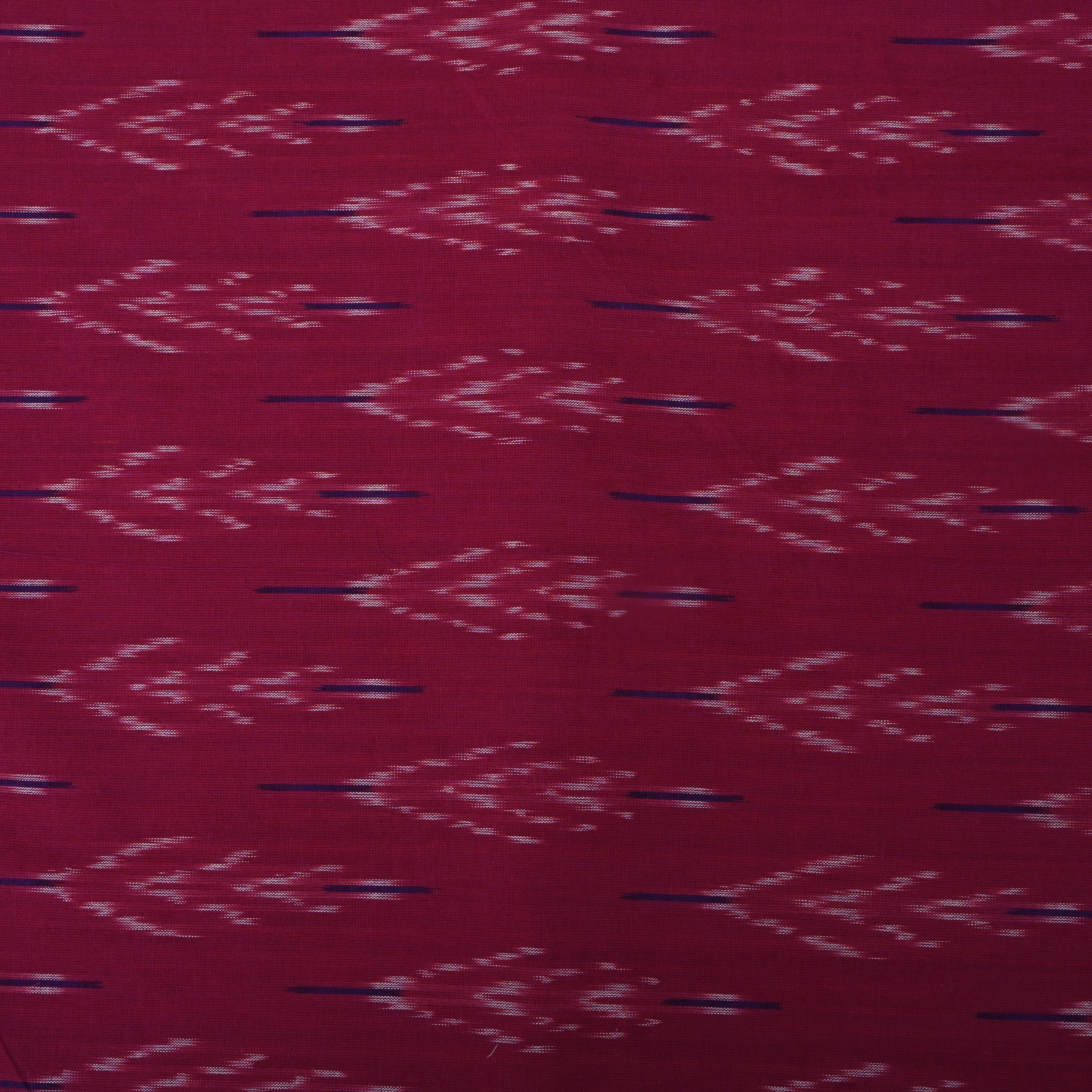 Dark Pink Floral Ikat Cotton Fabric
