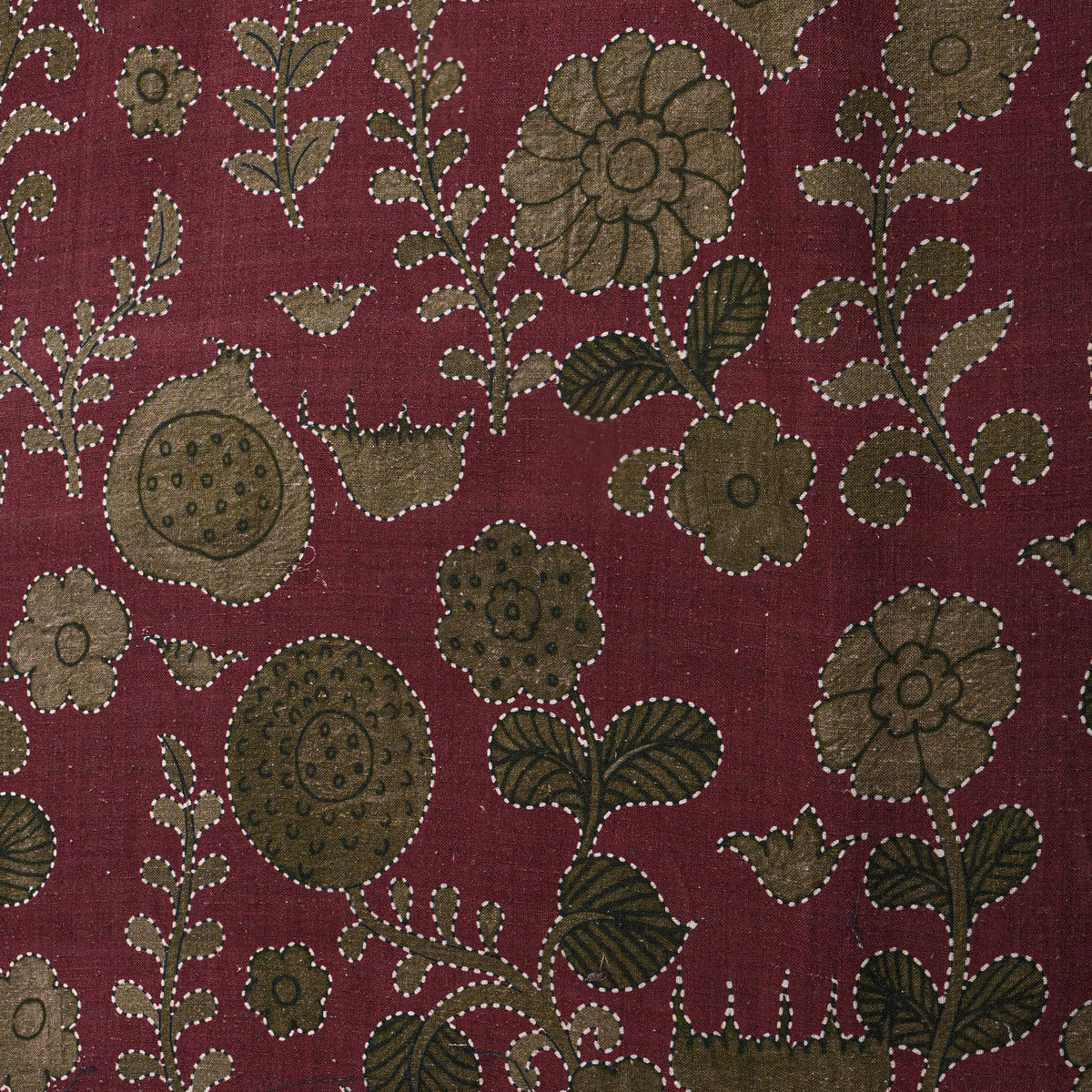 Mulberry Flower Pod Digital Print Raw Silk Fabric