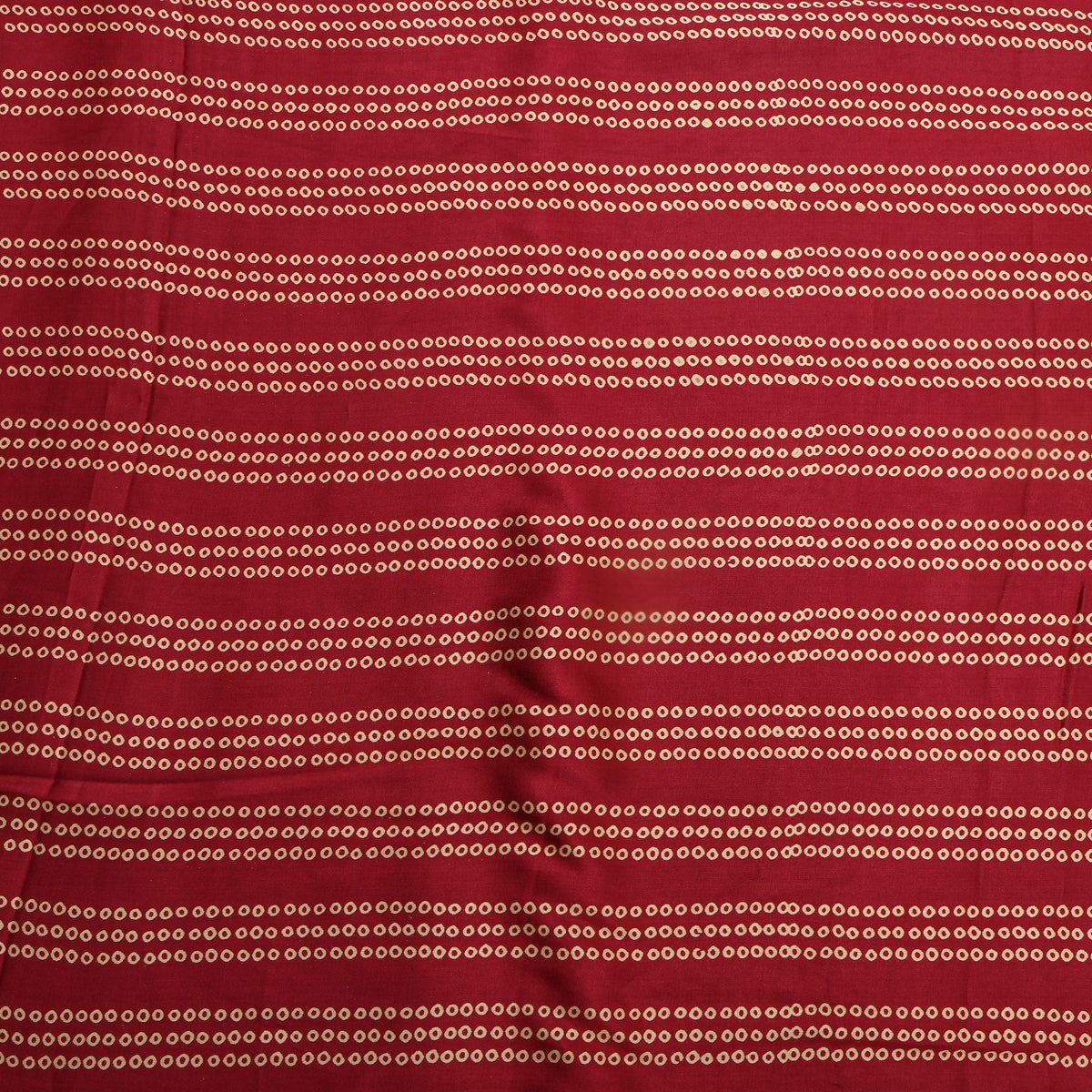Garnet Maroon Dot Ring Stripe Digital Print Satin Fabric