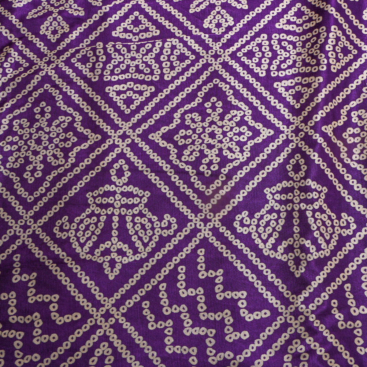 Royal Violet Bandhani Print Satin Fabric