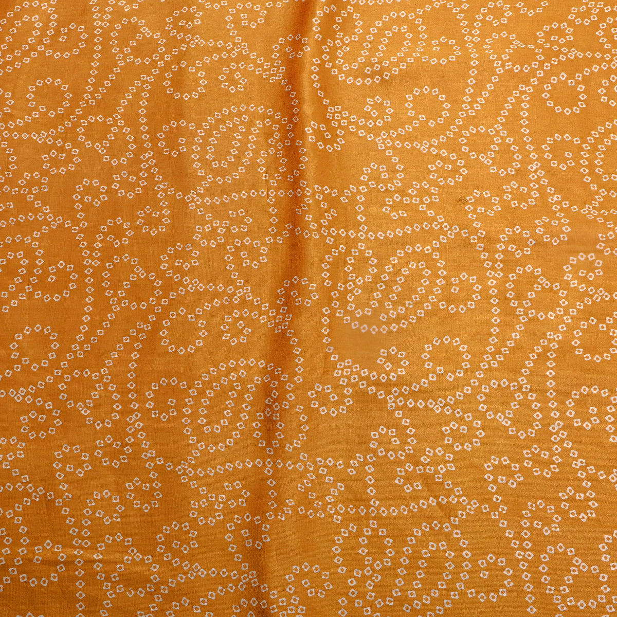 Ochre Orange Dot Ring Digital Print Satin Fabric