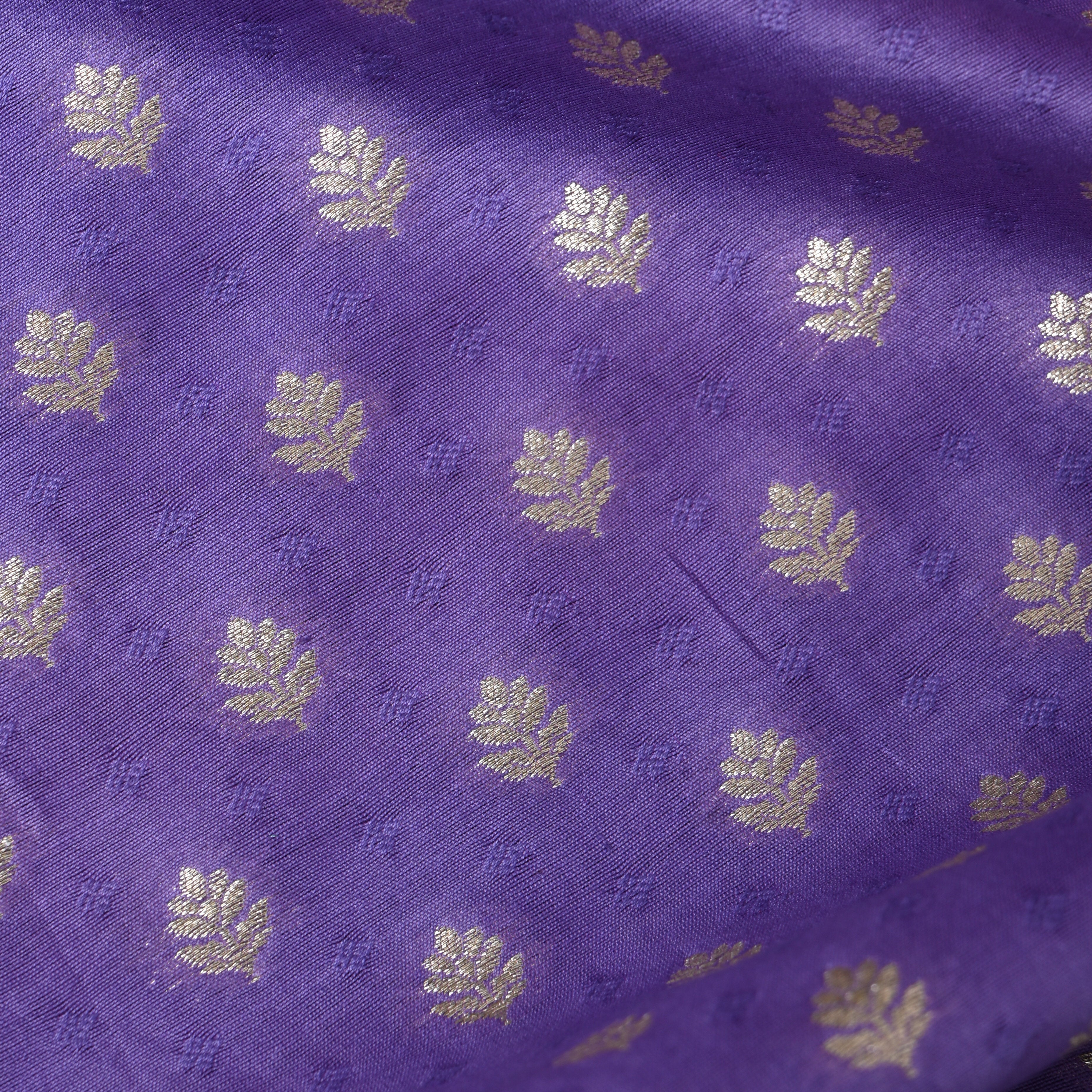 Lavender Purple Jamawar Silk Fabric
