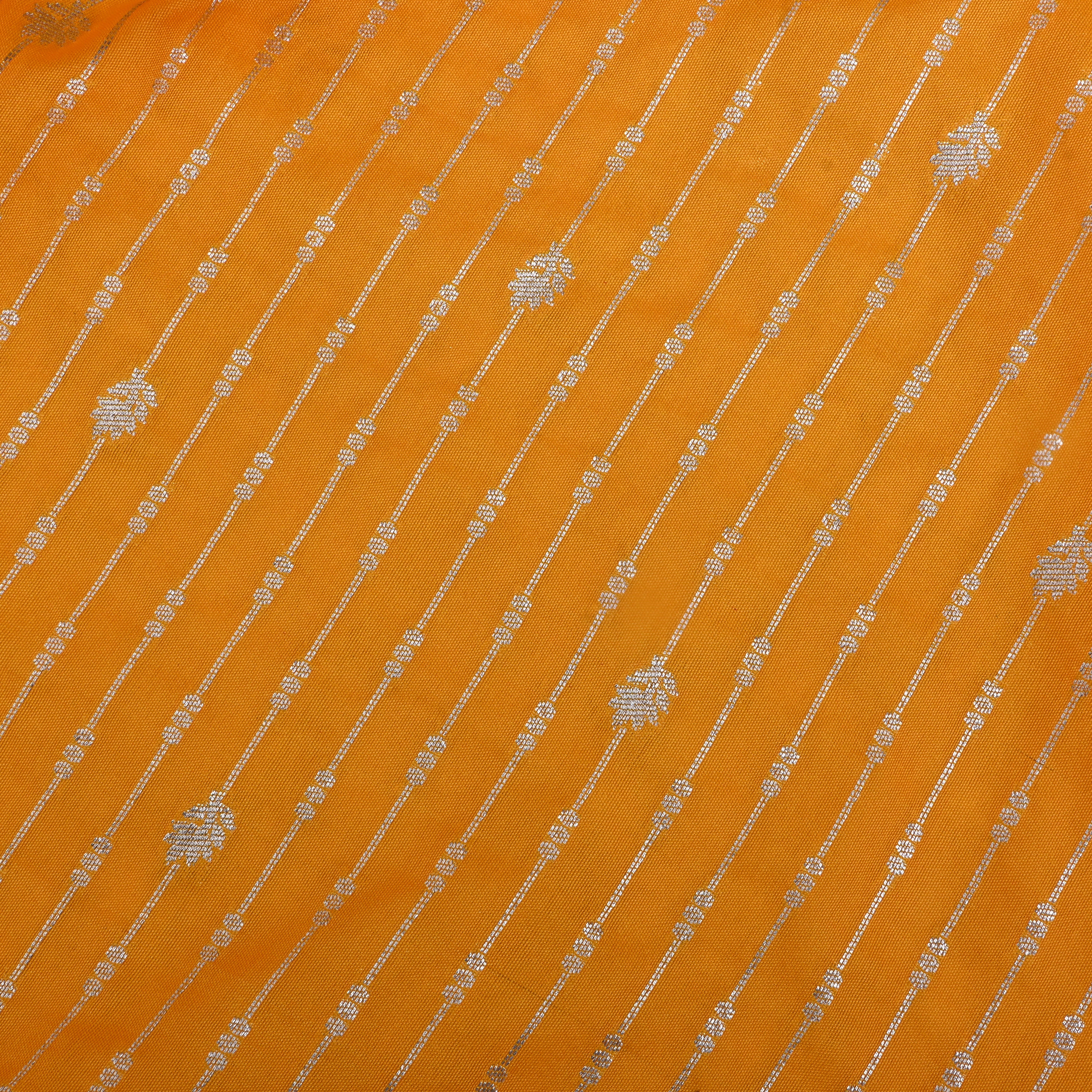 Orange Peel Jamawar Silk Fabric