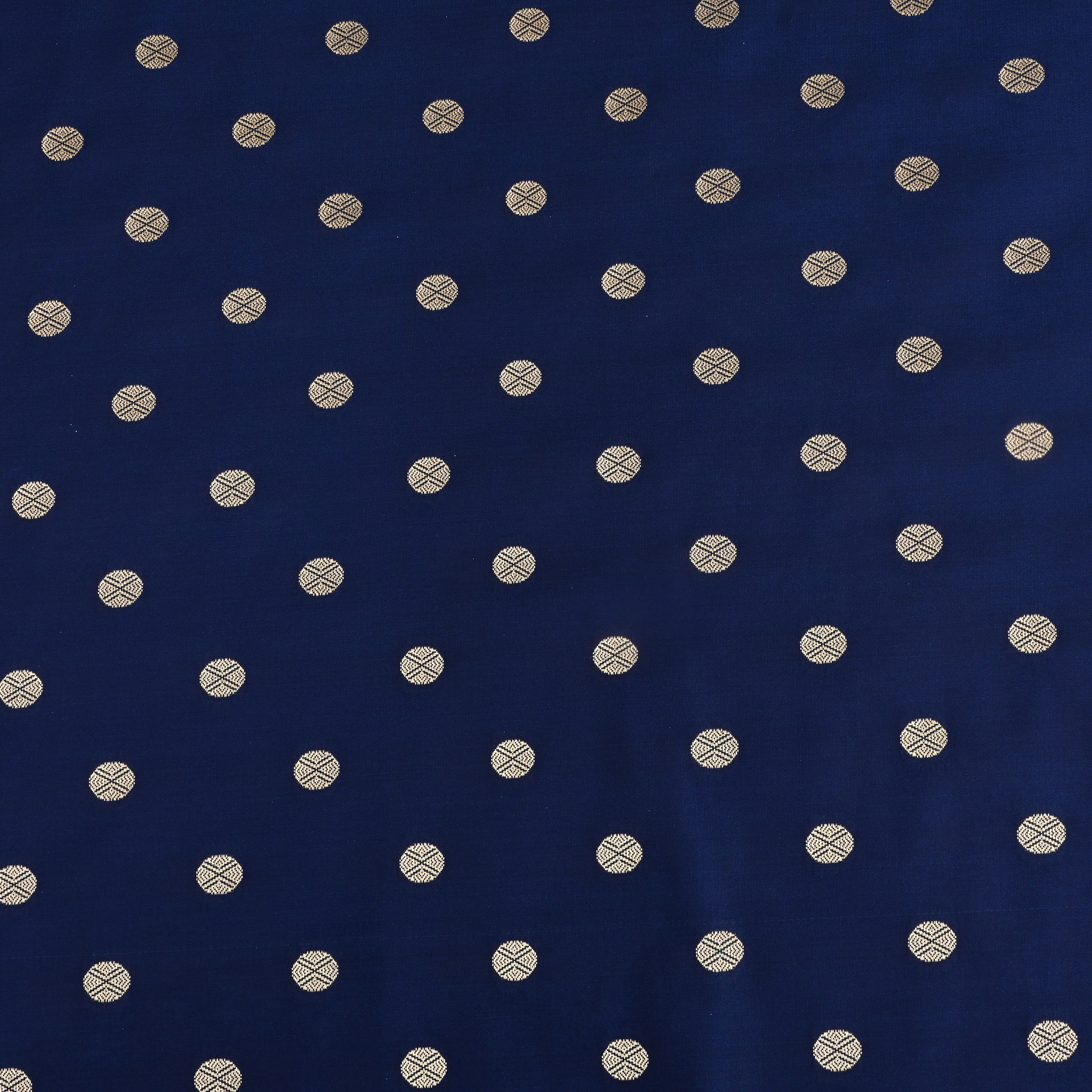 Navy Blue Banarasi Soft Silk Fabric