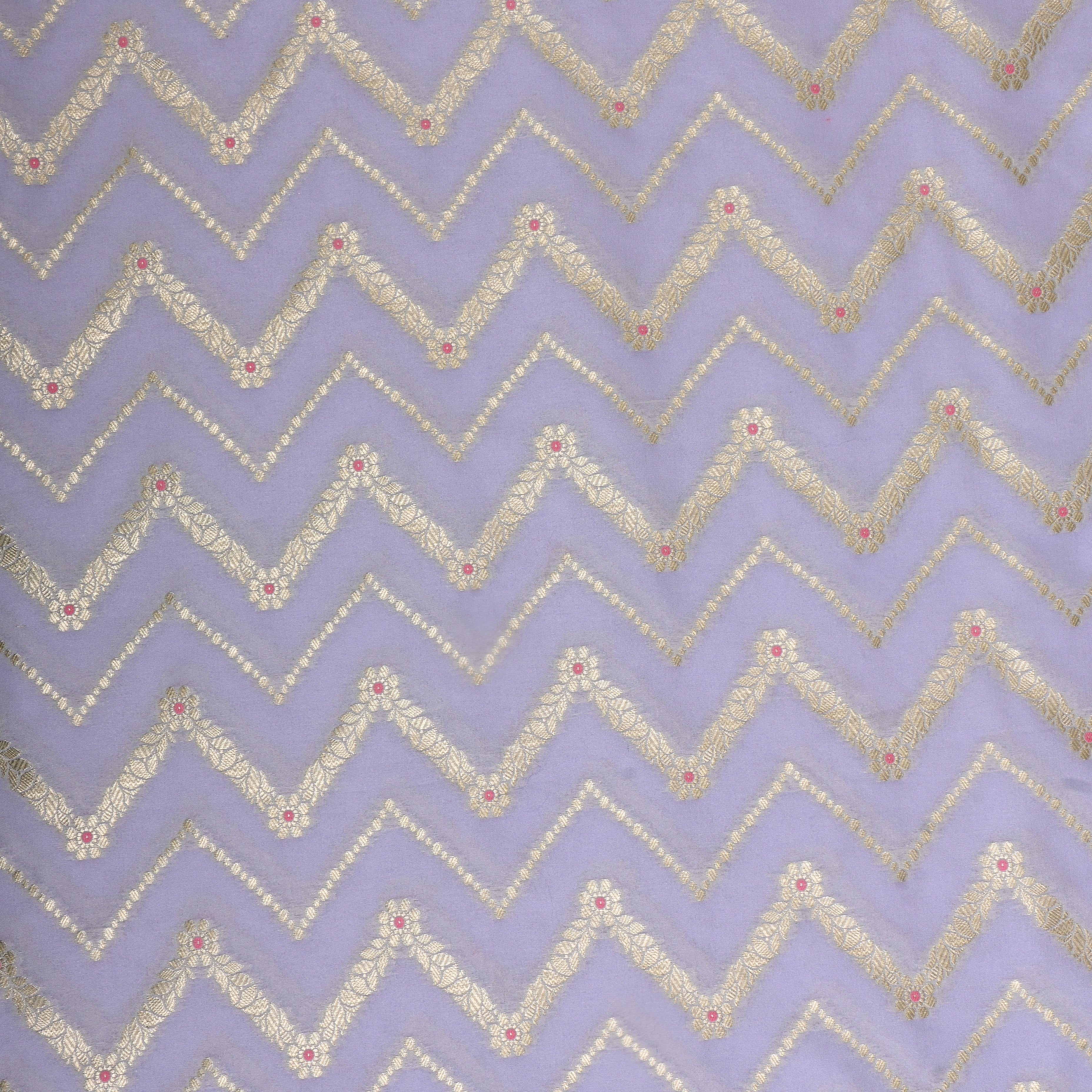 Light Blue Jamawar Silk Fabric