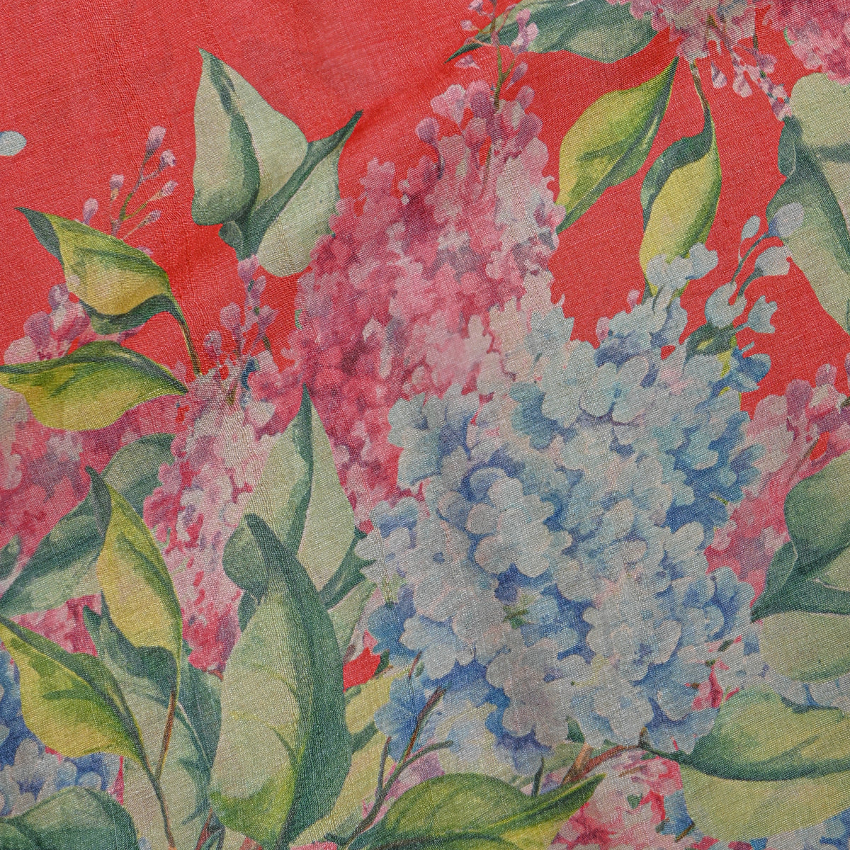 Poppy Lilac Floral Digital Print Tussar Fabric