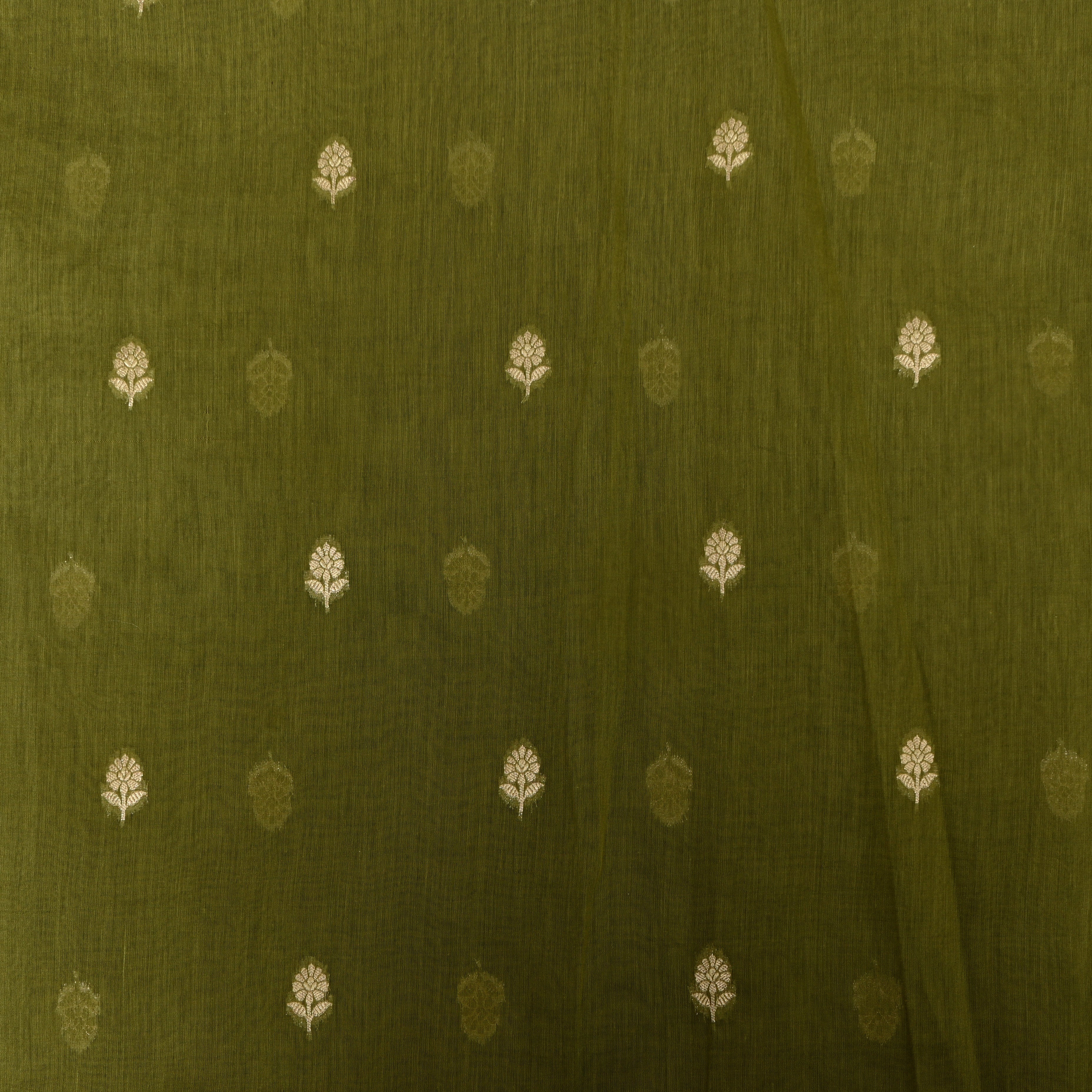 Olive Green Jamawar With Woven Butti
