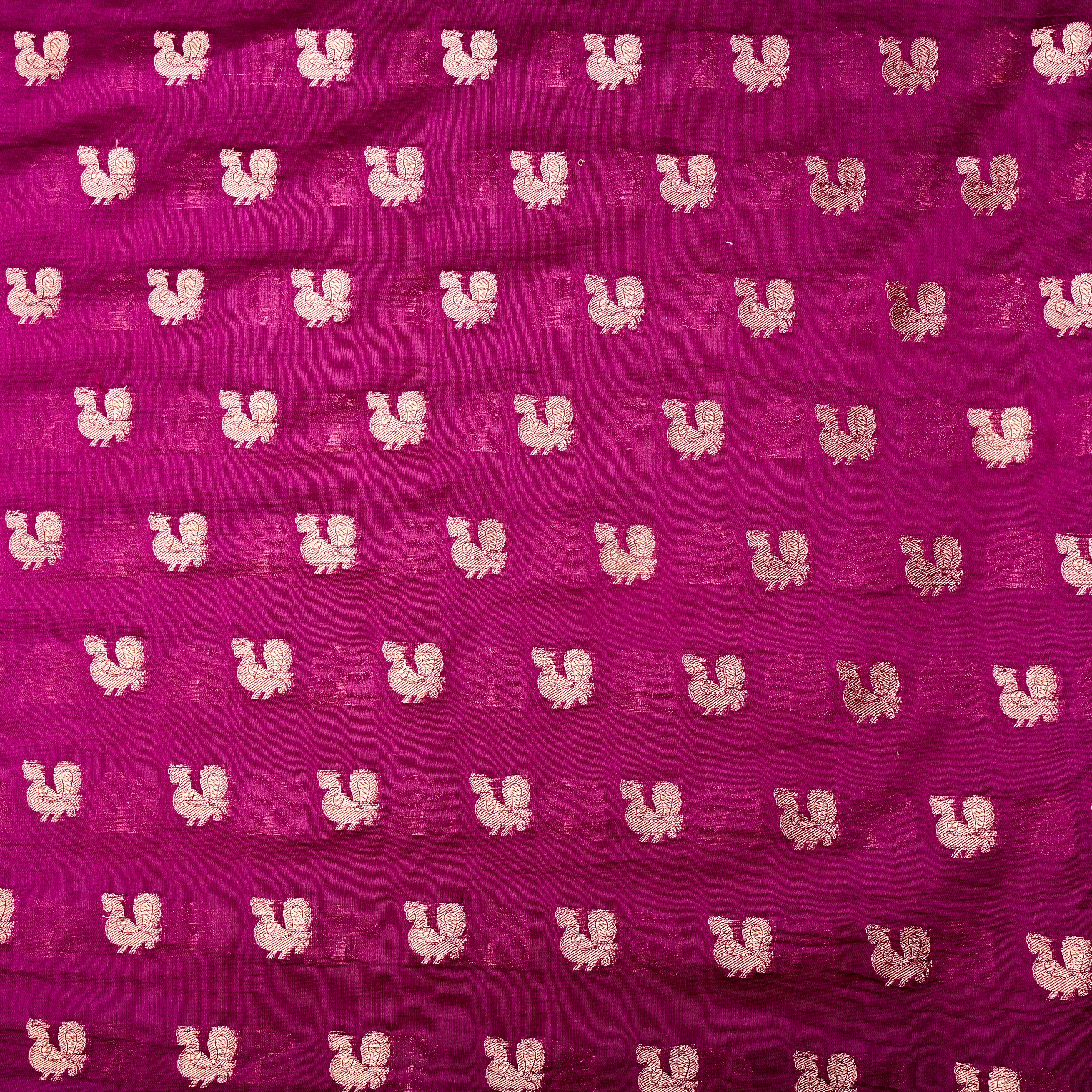 Mulberry Pink Banarasi Fabric With Golden Butti'S