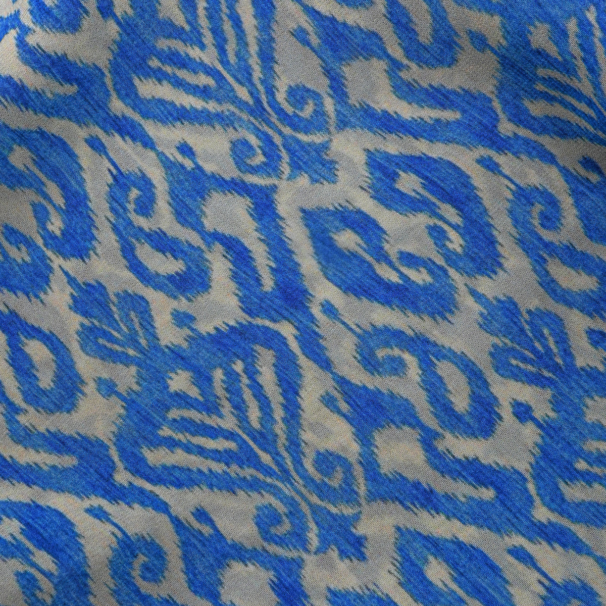 Cobalt Blue Geometric Digital Print Georgette Fabric