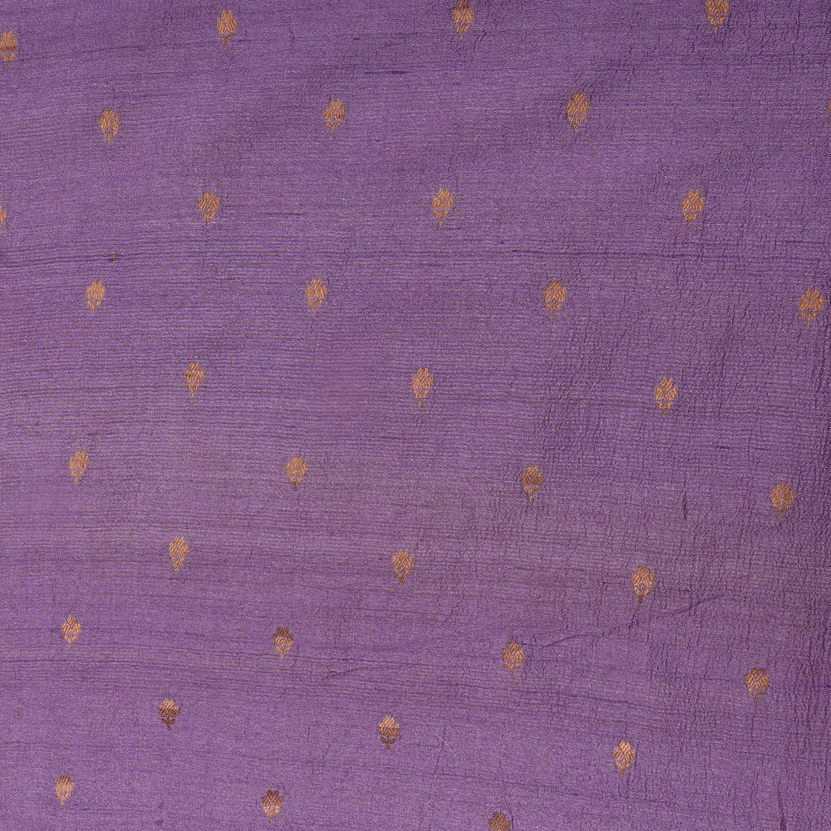 Amethyst Antique Gold Floral Butti Jamawar Silk Fabric