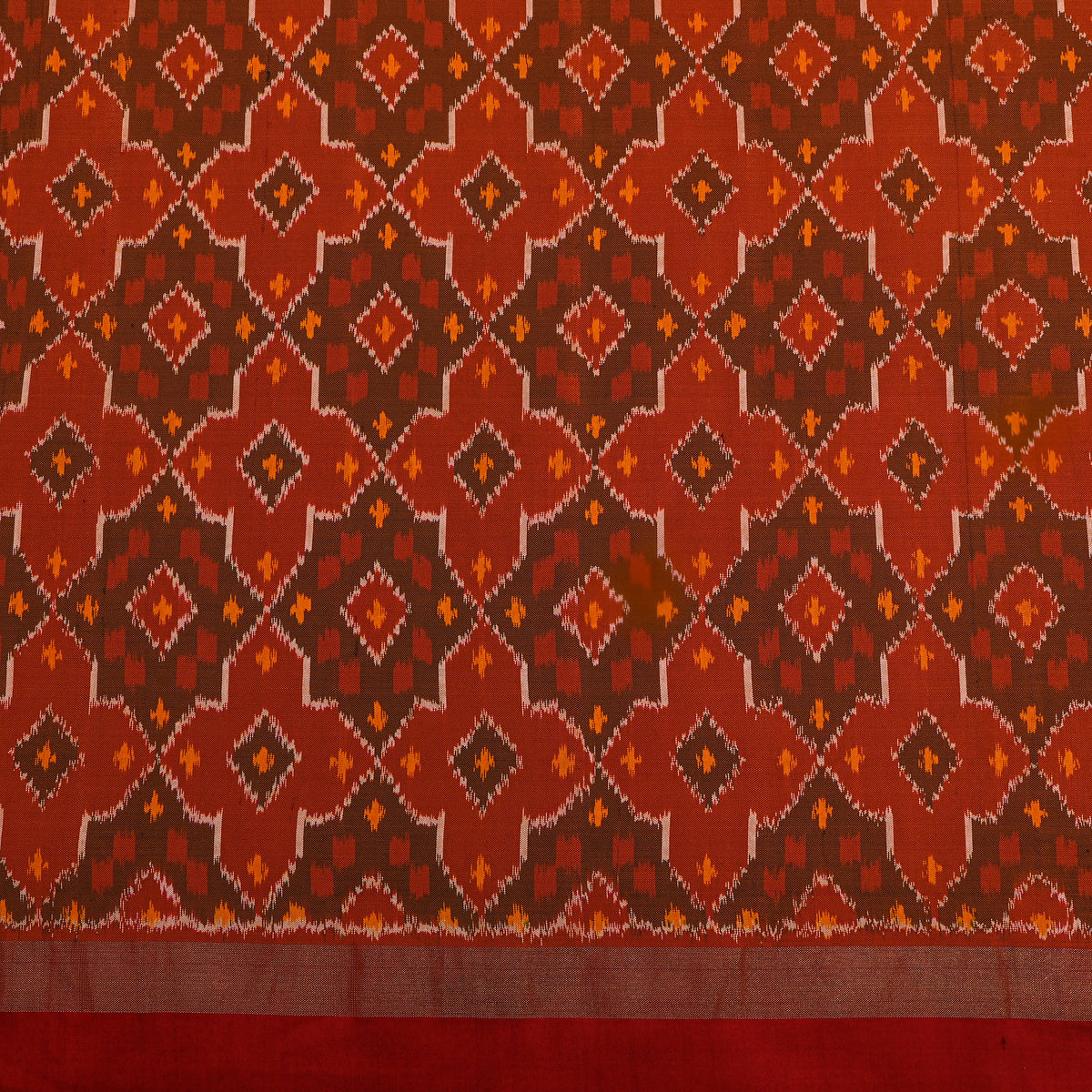 Umber Multi Ikat Silk Fabric