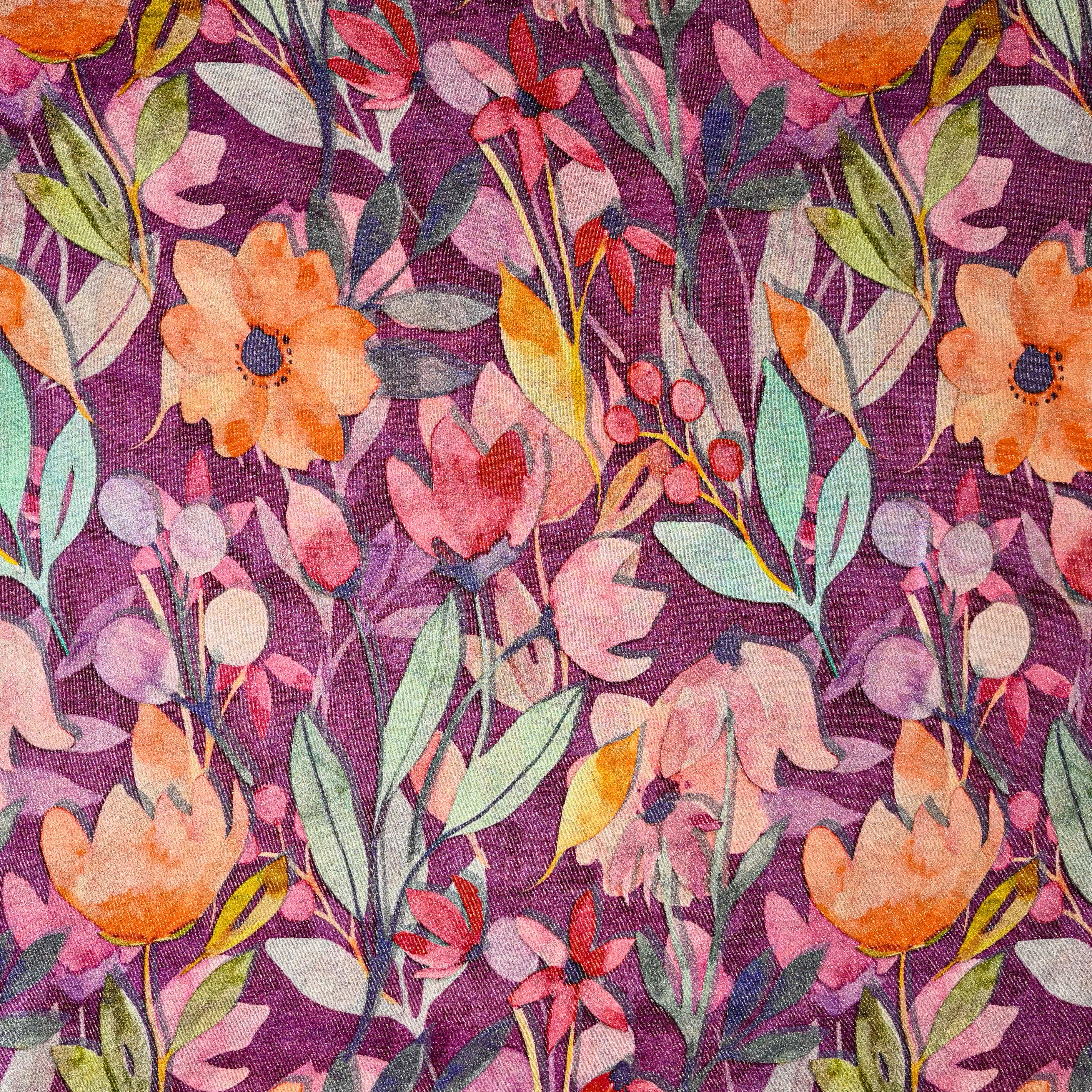Pink Tussar Fabric Floral Digital Print