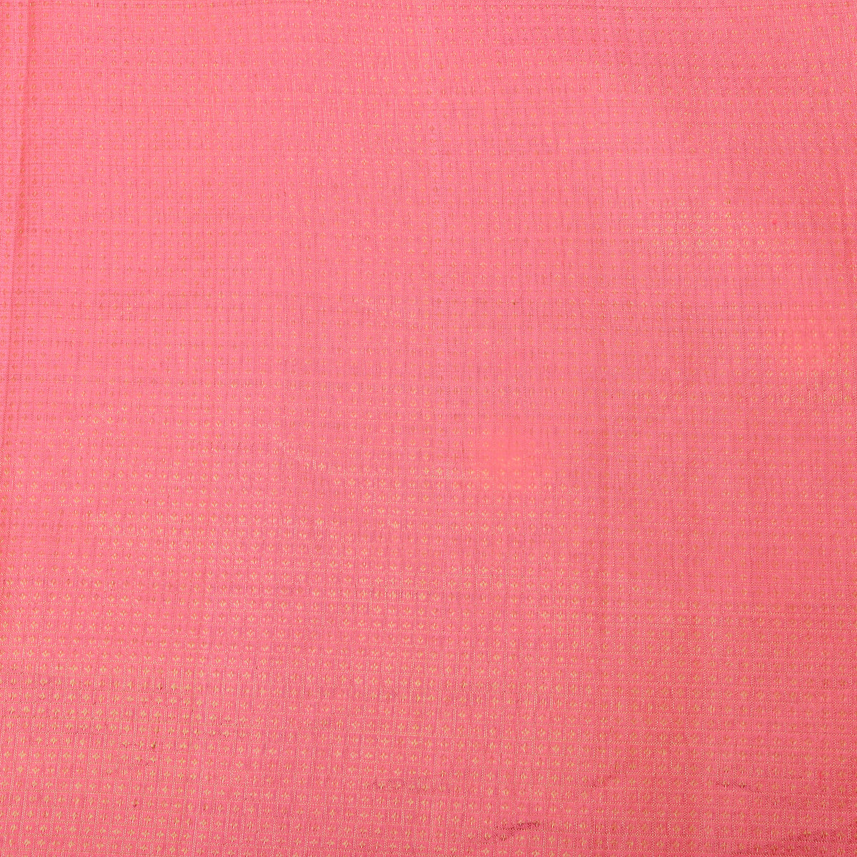 Coral Pink Gold Zari Kanjivaram Silk Fabric