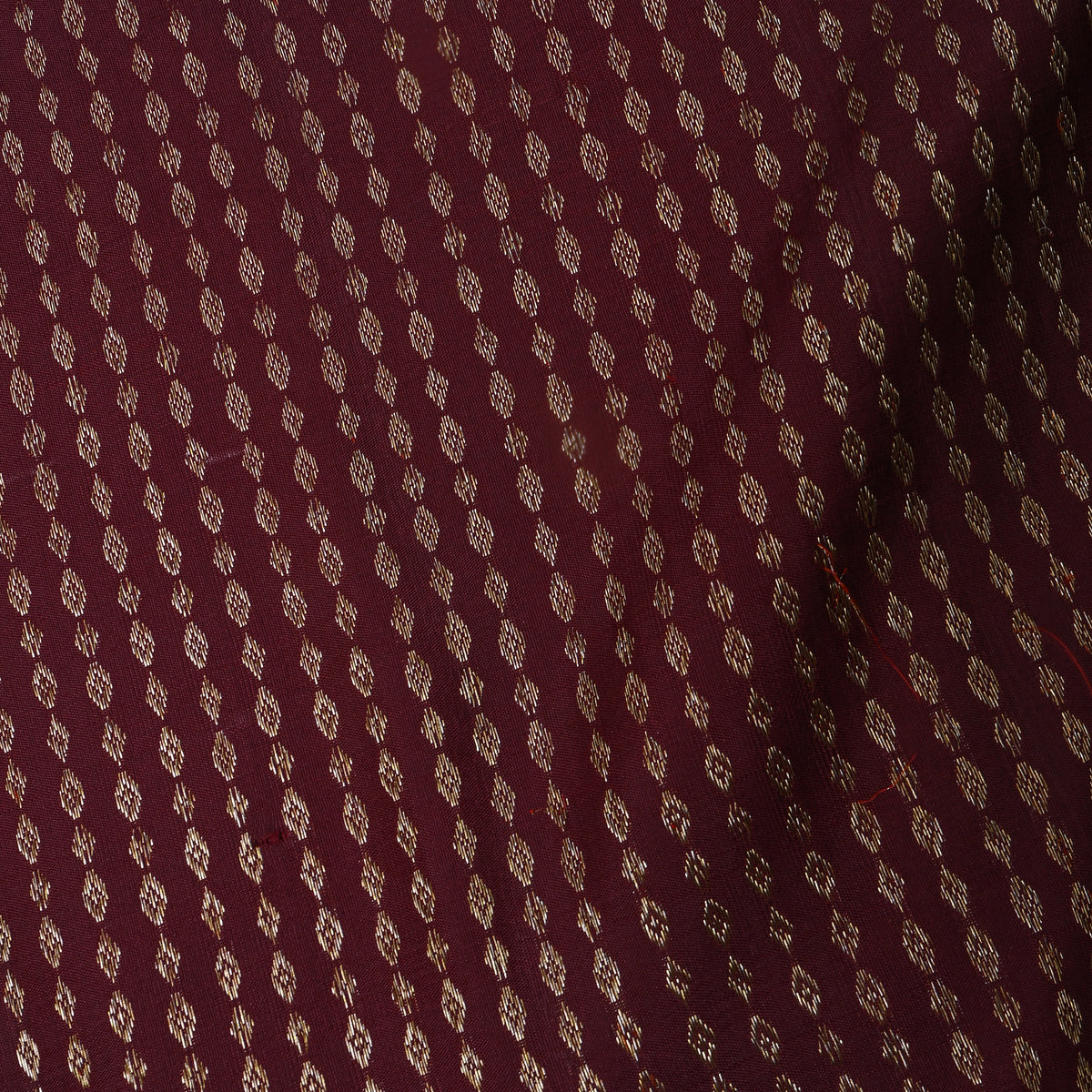Oxblood Gold Zari Butti Kanjivaram Silk Fabric
