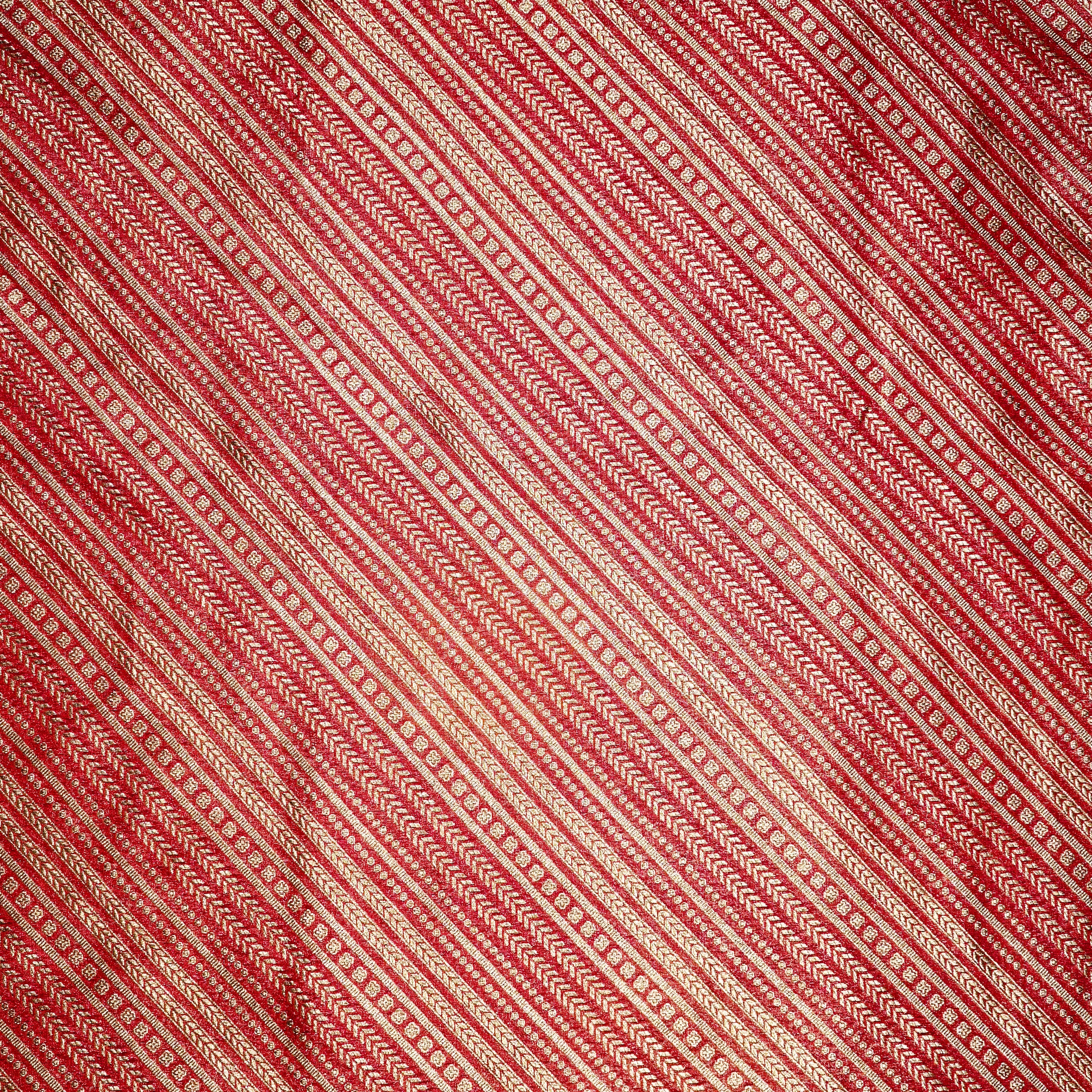Maroon Jamawar Silk Fabric With Diagonal Strips