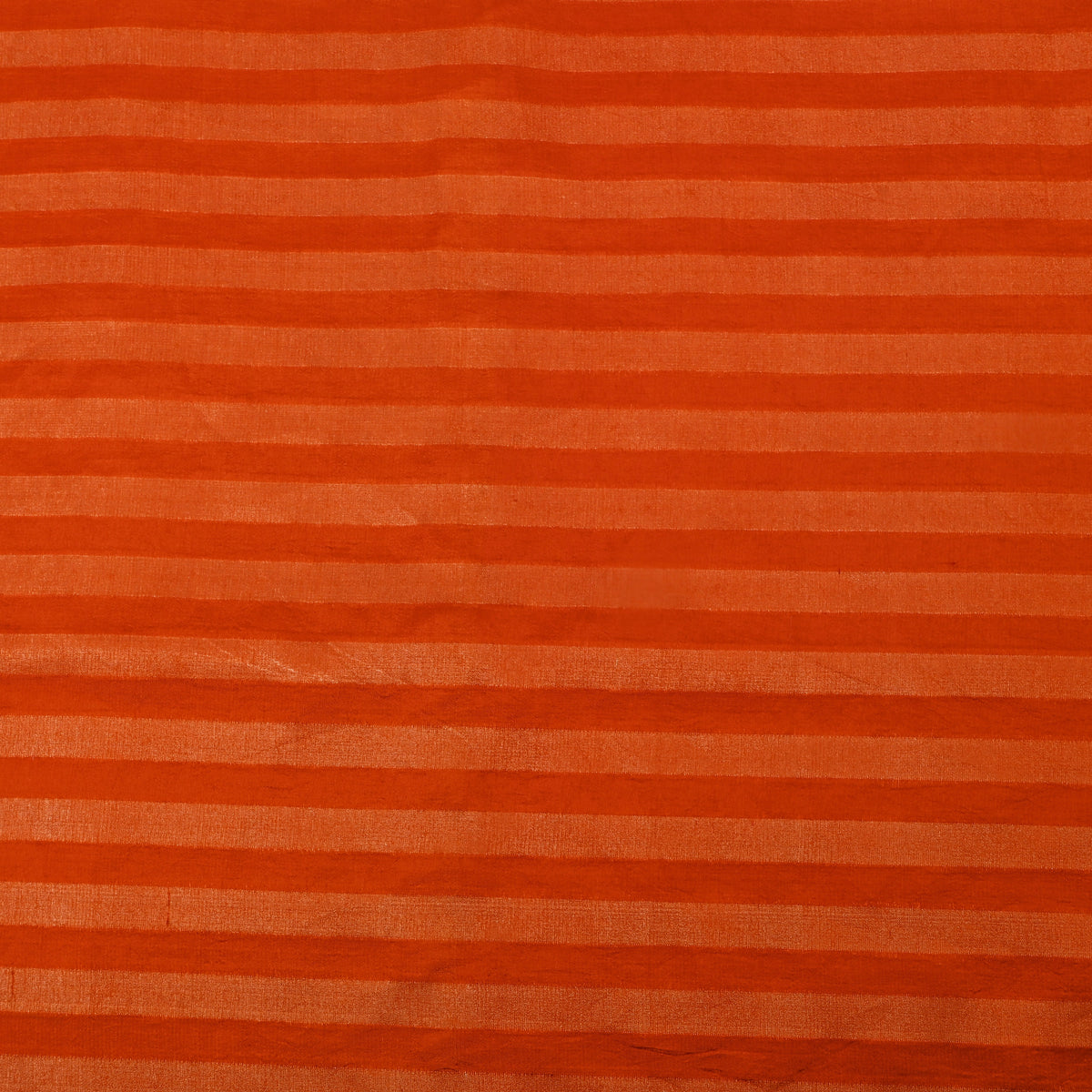 Burnt Orange Stripe Weave Raw Silk Fabric