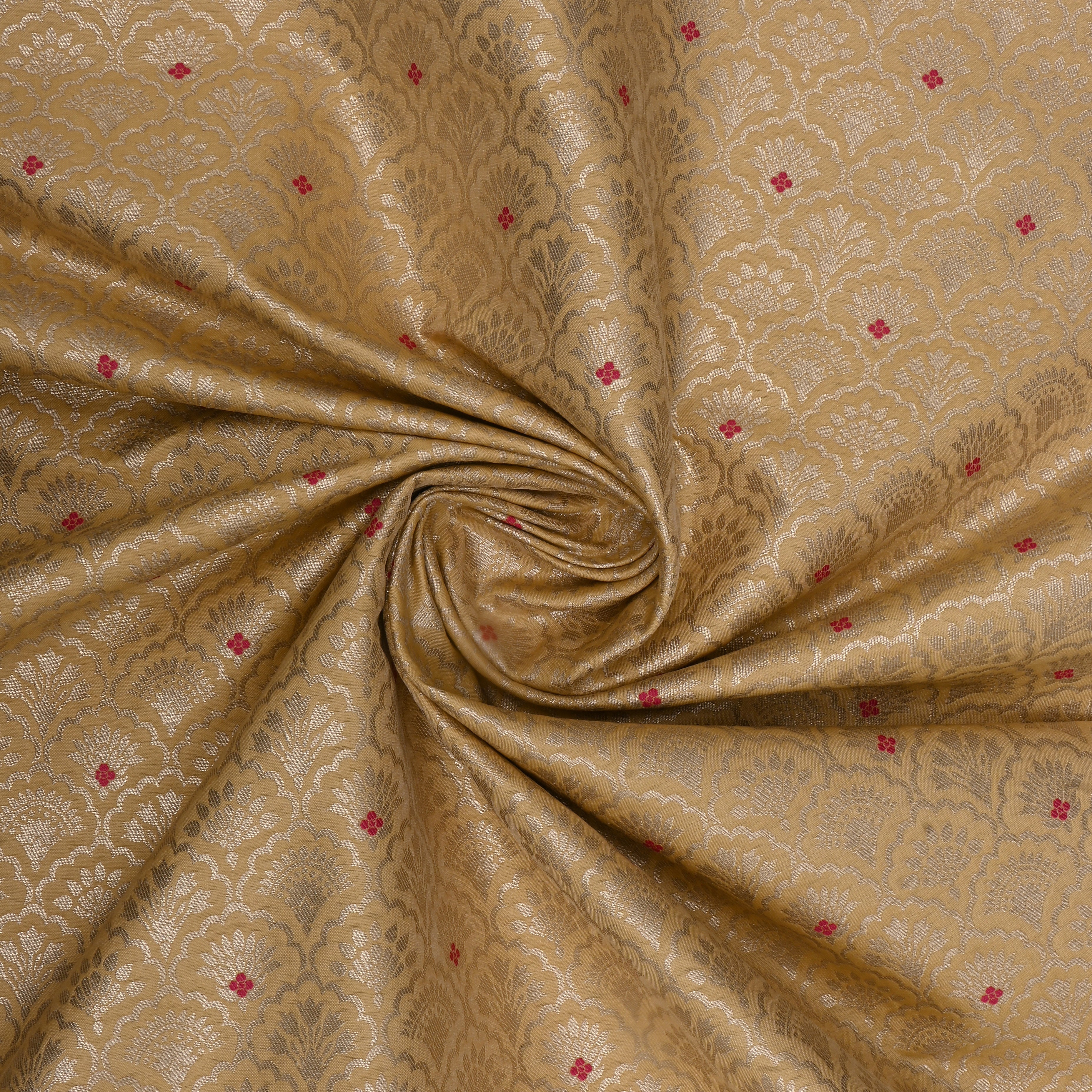 Mellow Yellow Banarasi Fabric With Zari Weaving