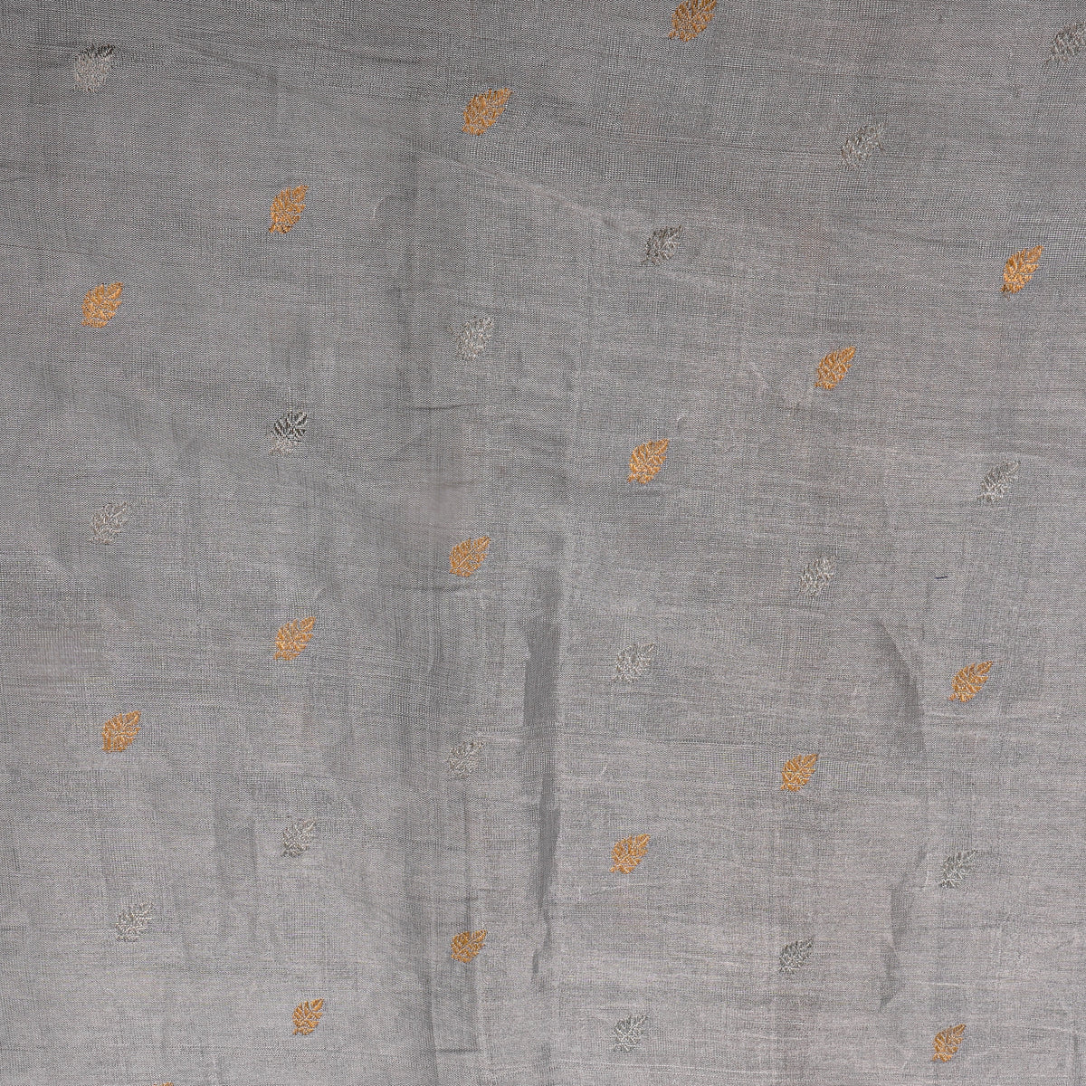 Fog Dual Tone Zari Leaf Butti Self Weave Jamawar Silk Fabric